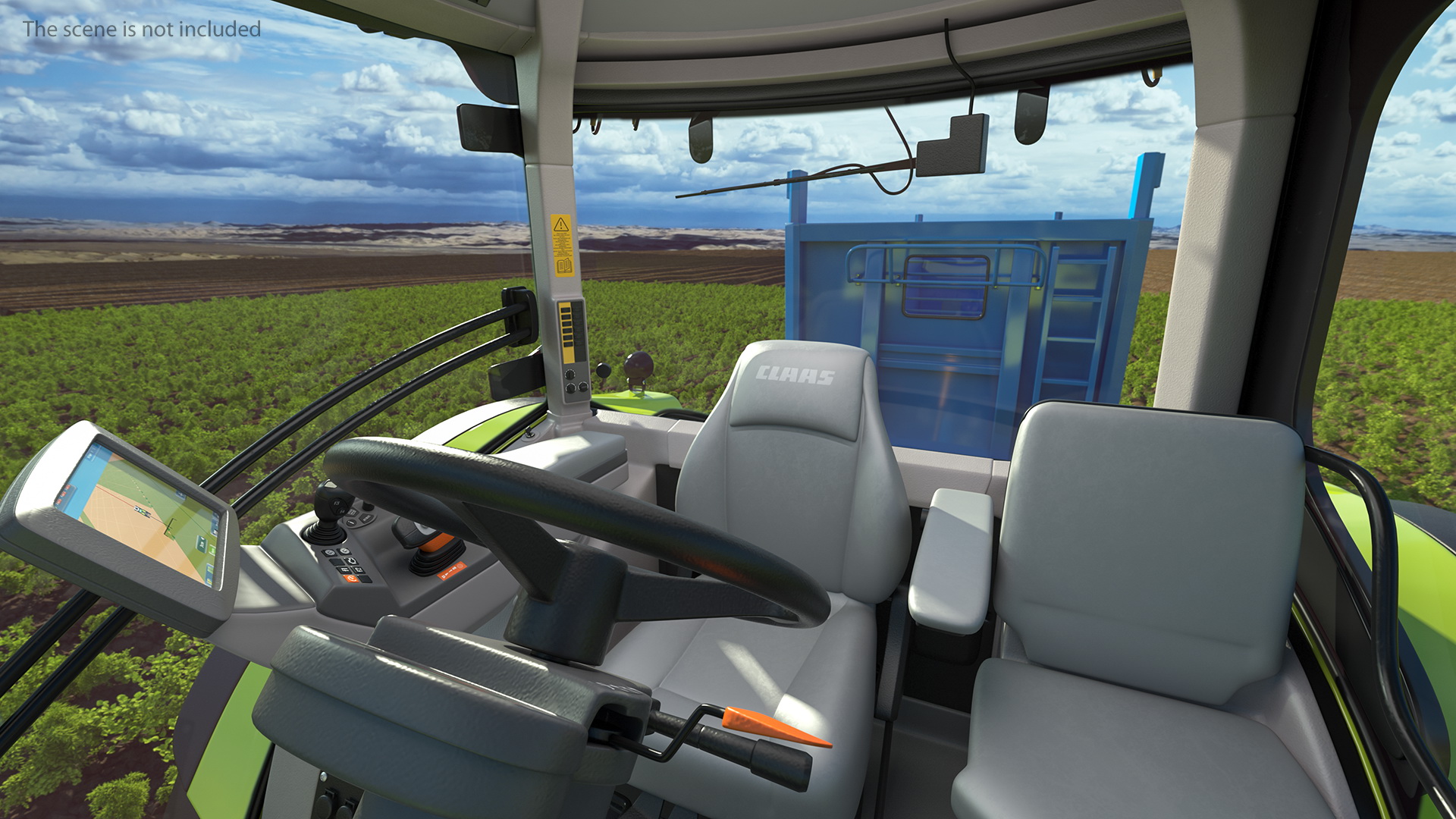 3D model Claas Axion 800 with Maupu 18t Trailer Rigged