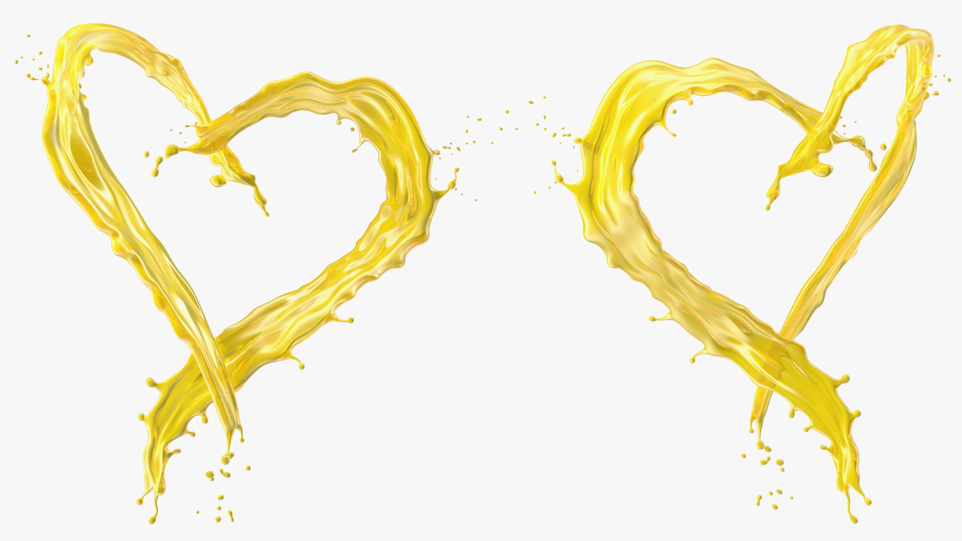 3D Orange Heart Shaped Splash