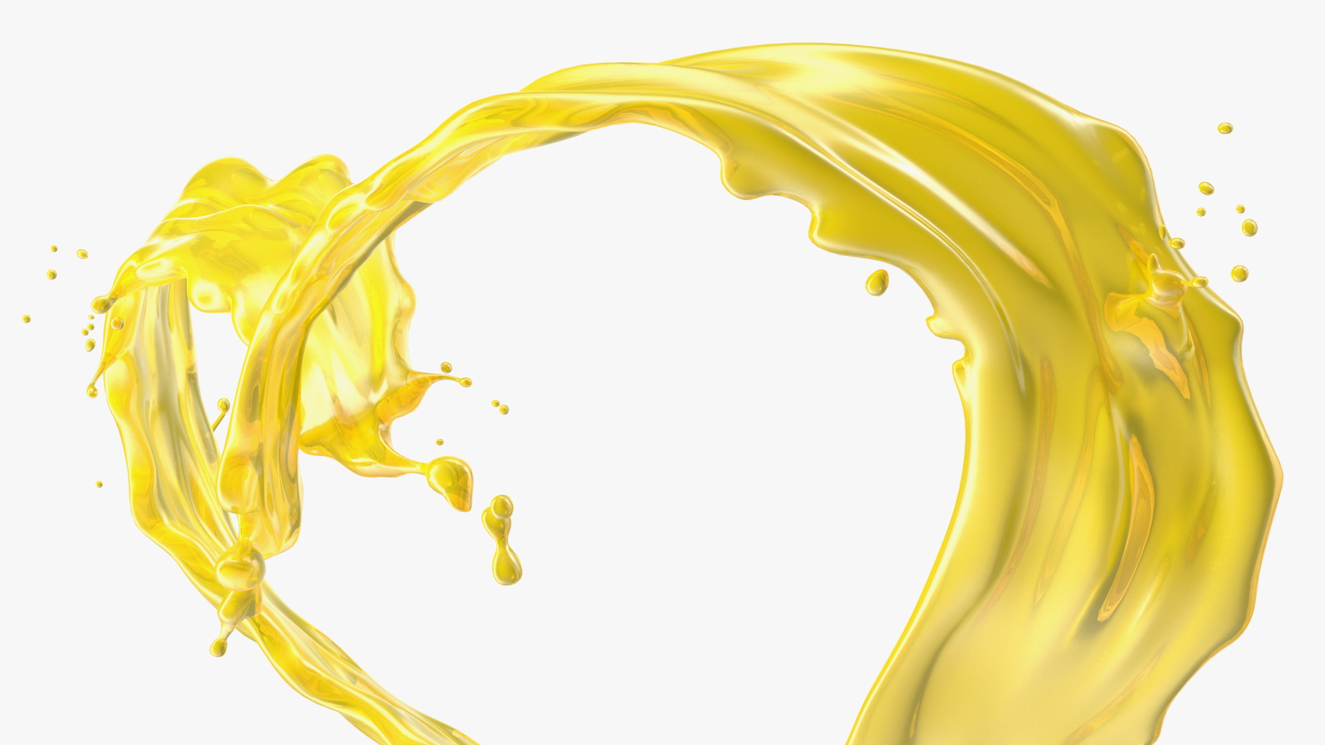 3D Orange Heart Shaped Splash