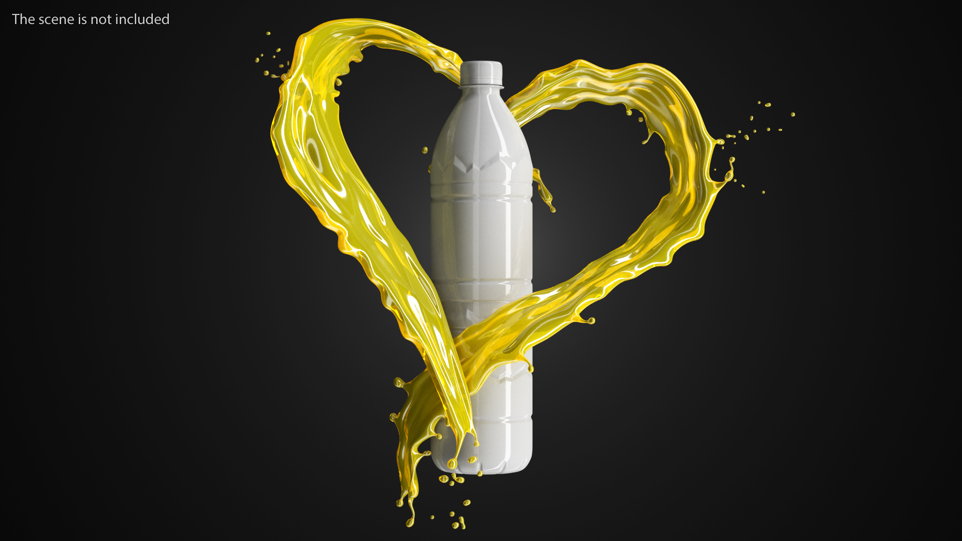 3D Orange Heart Shaped Splash