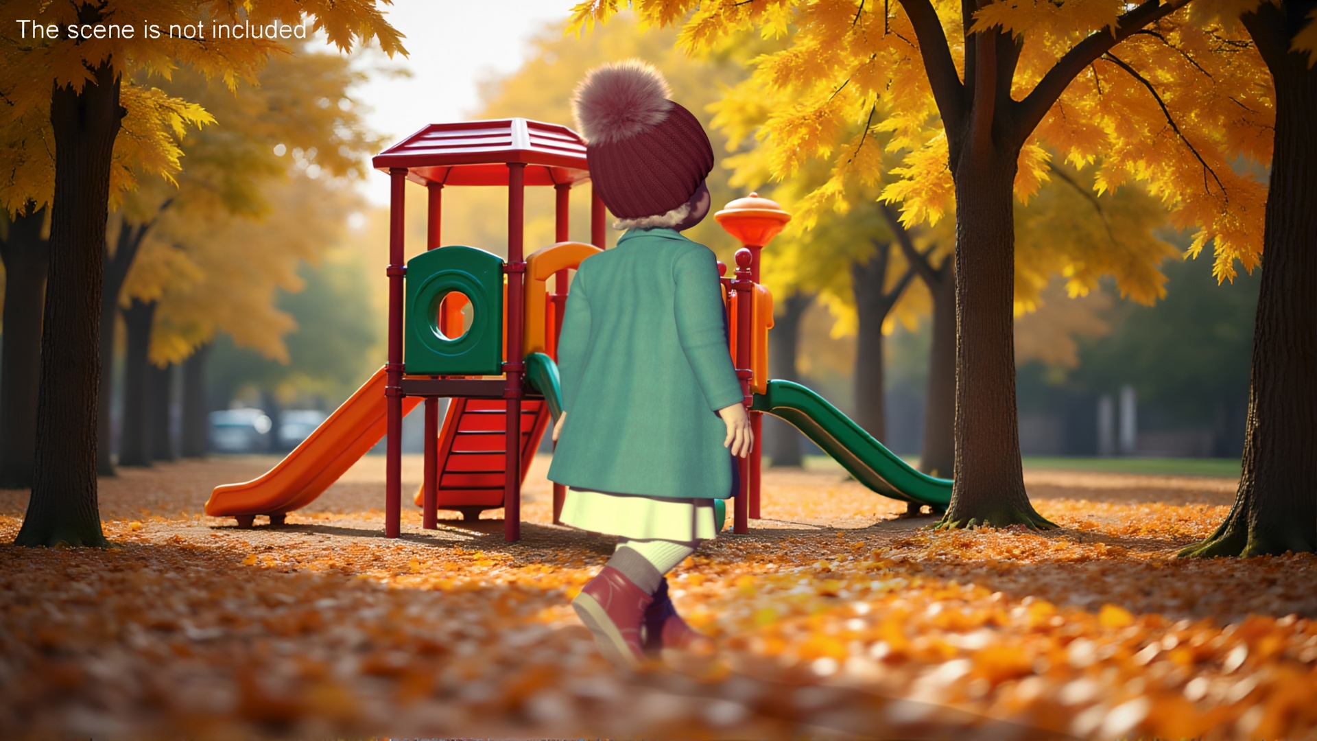 Little Girl Everyday Autumn Style Fur Rigged 3D model