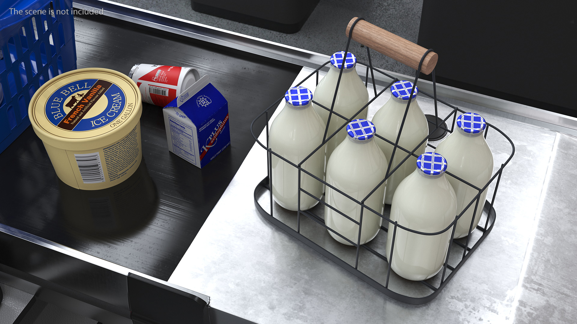 3D Skimmed Milk Bottles with Foil Top in Carrying Case