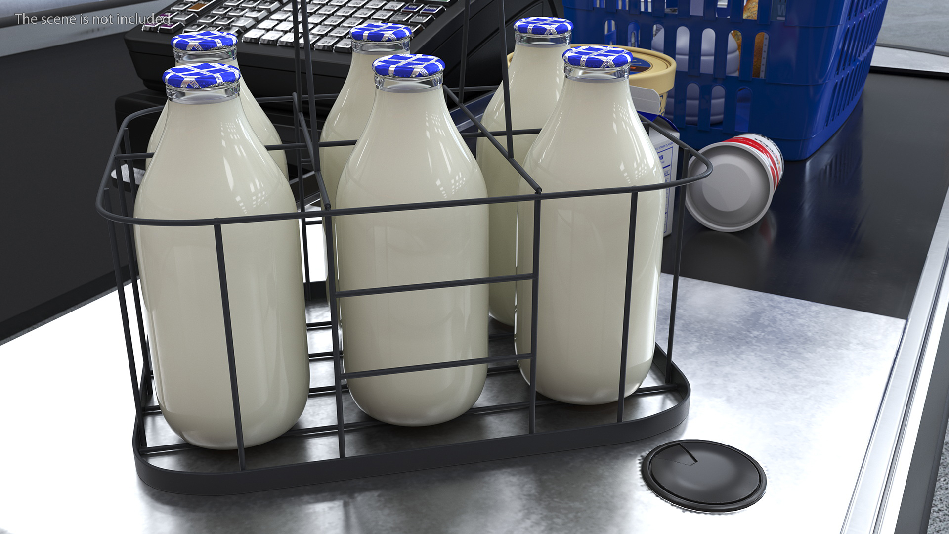 3D Skimmed Milk Bottles with Foil Top in Carrying Case