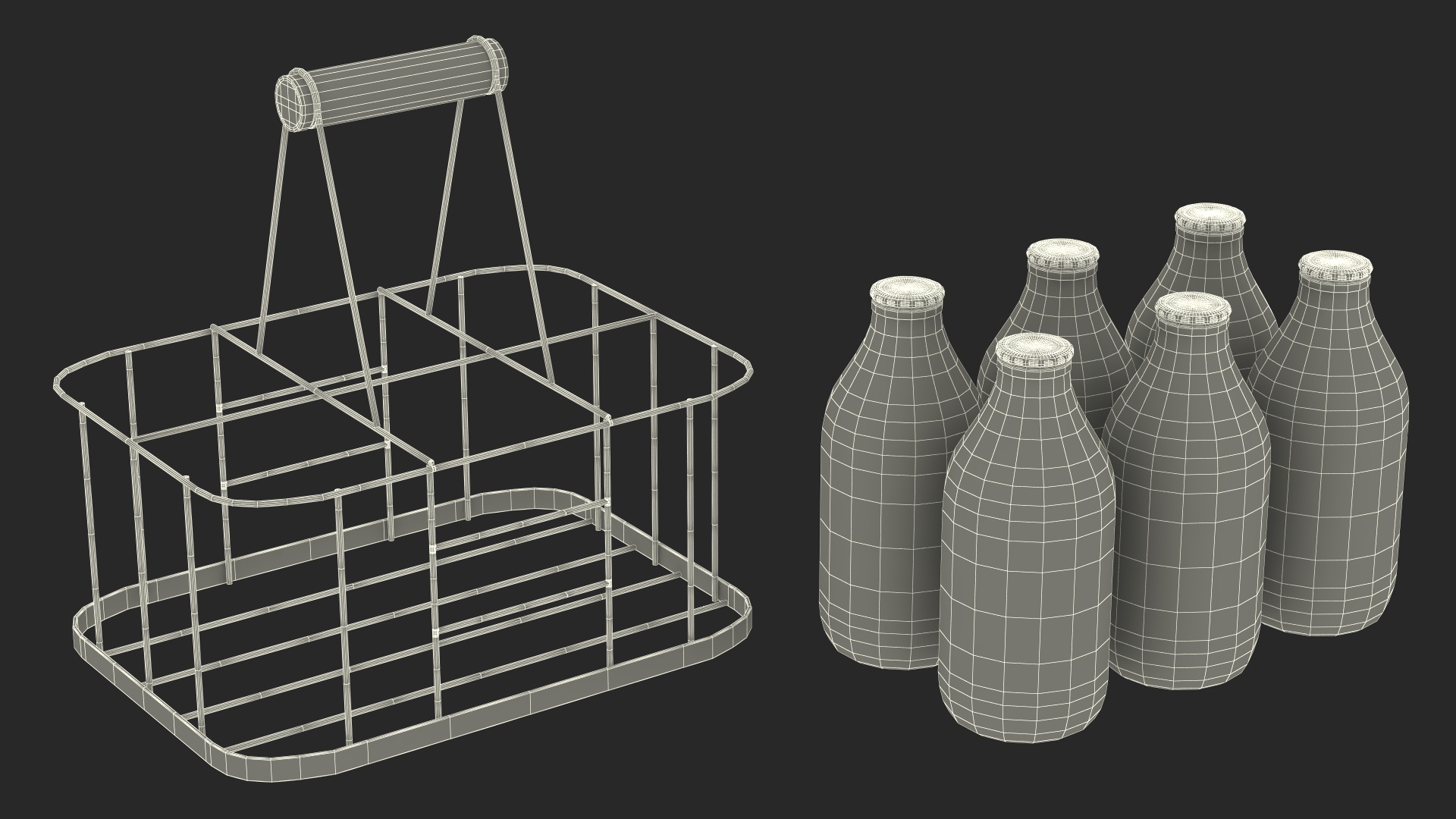 3D Skimmed Milk Bottles with Foil Top in Carrying Case
