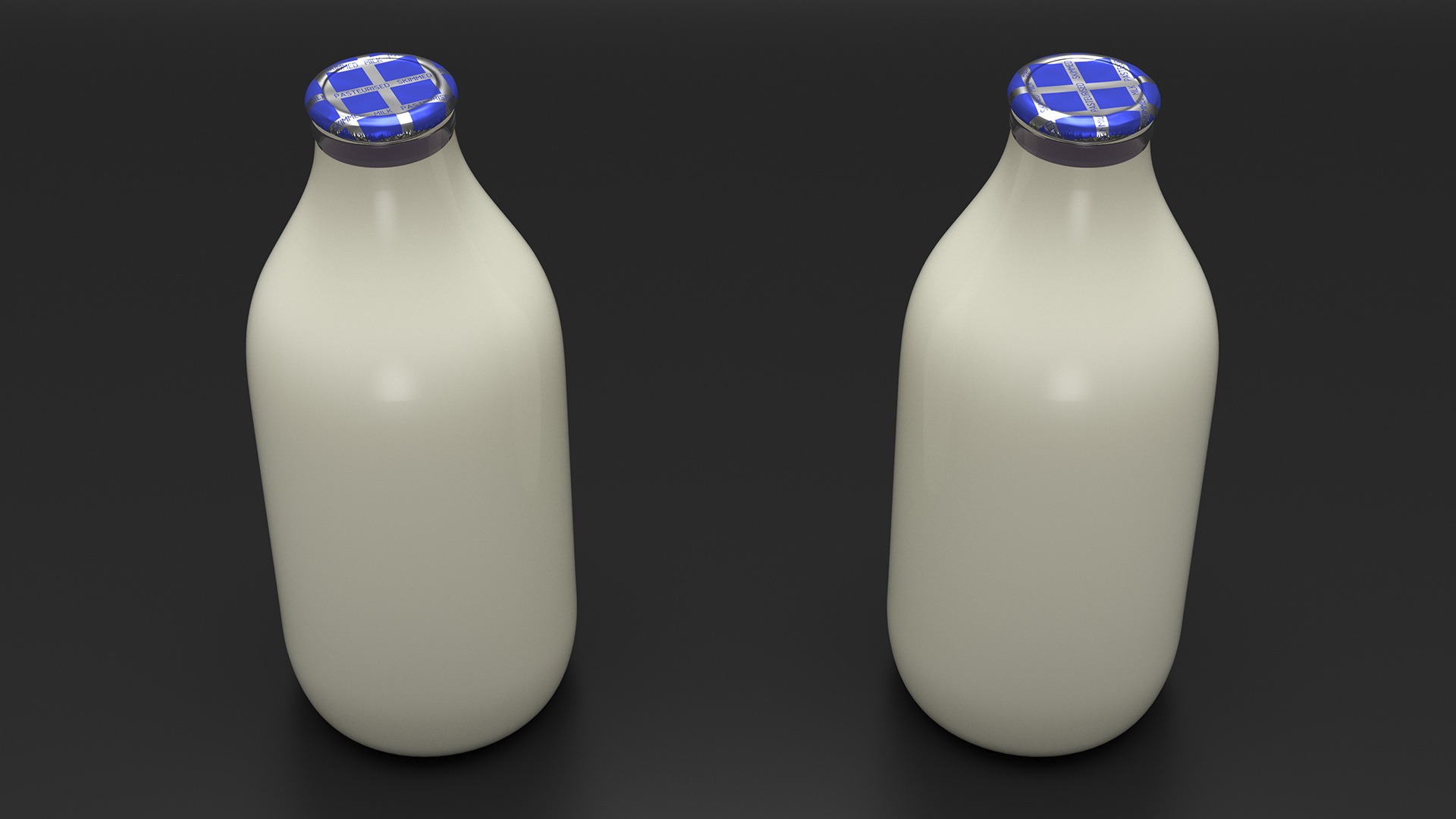 3D Skimmed Milk Bottles with Foil Top in Carrying Case