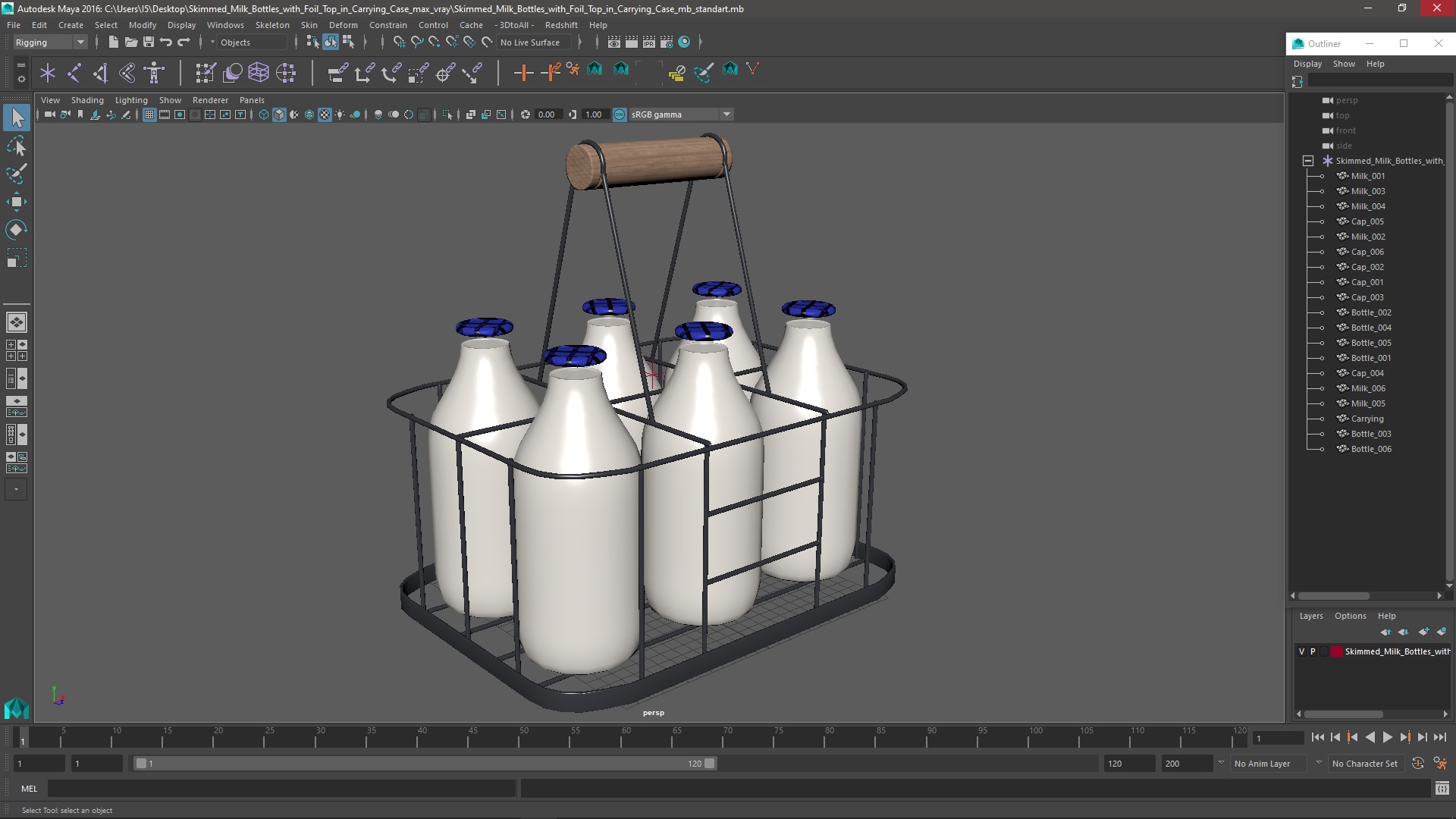 3D Skimmed Milk Bottles with Foil Top in Carrying Case