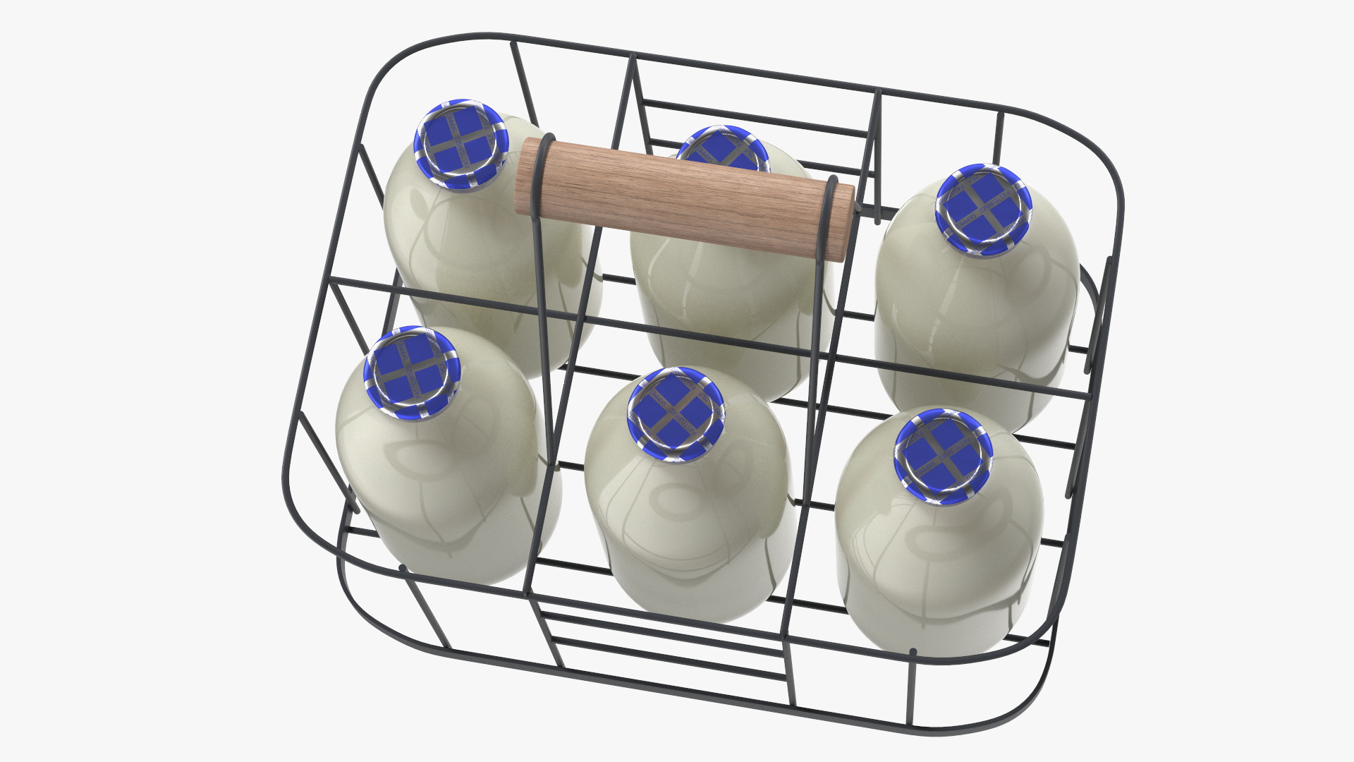 3D Skimmed Milk Bottles with Foil Top in Carrying Case
