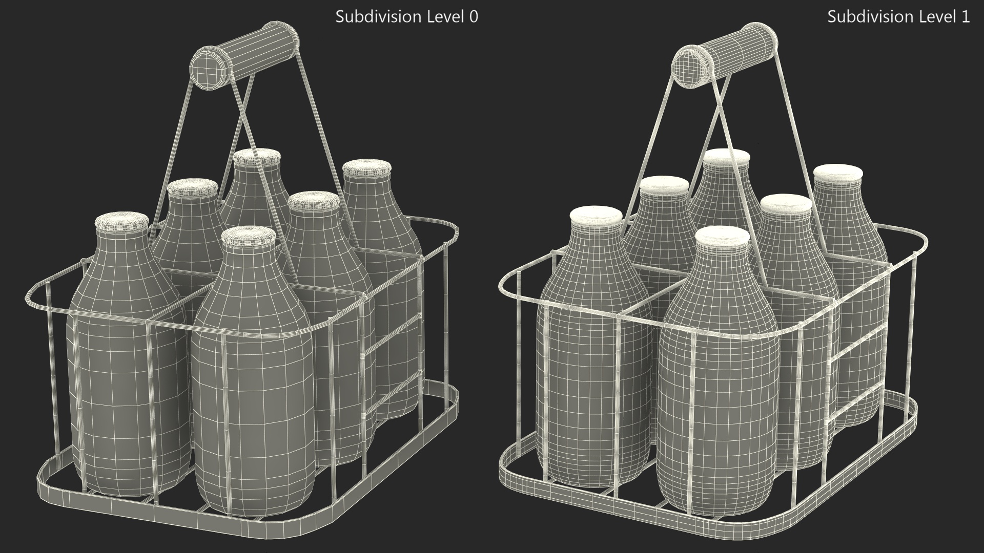 3D Skimmed Milk Bottles with Foil Top in Carrying Case