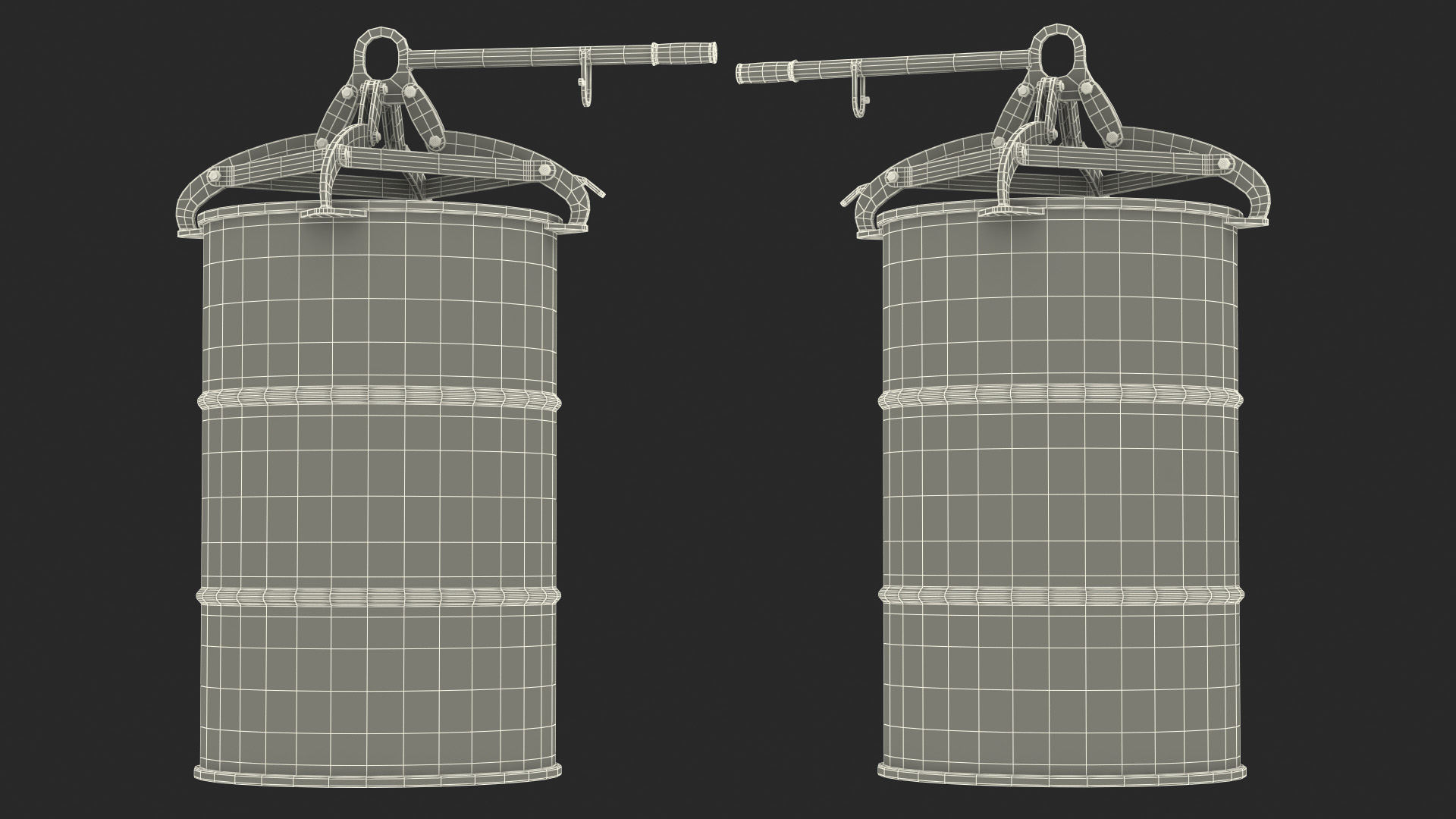 Vertical Drum Lifting Tongs with Barrel 3D model