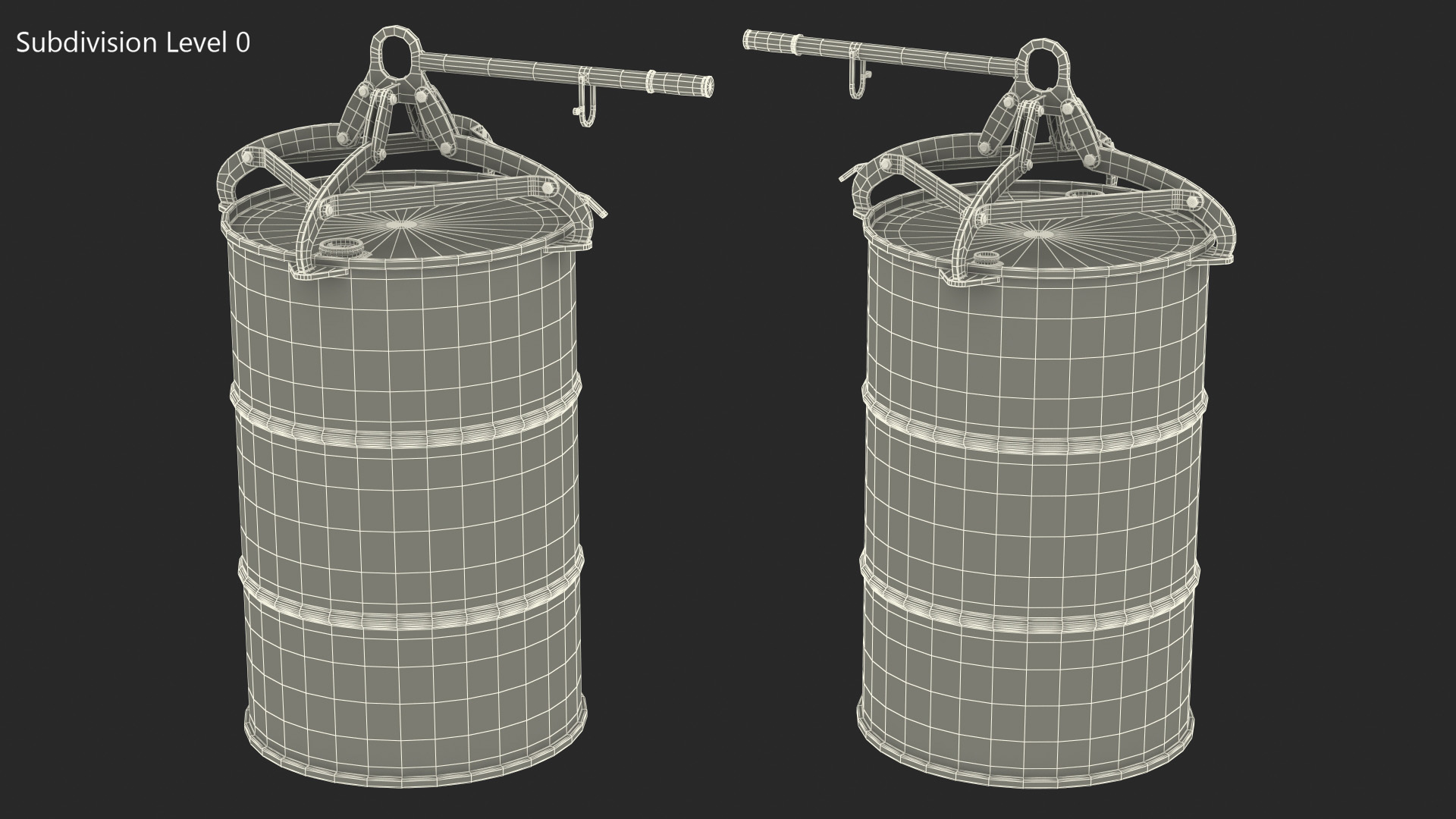 Vertical Drum Lifting Tongs with Barrel 3D model