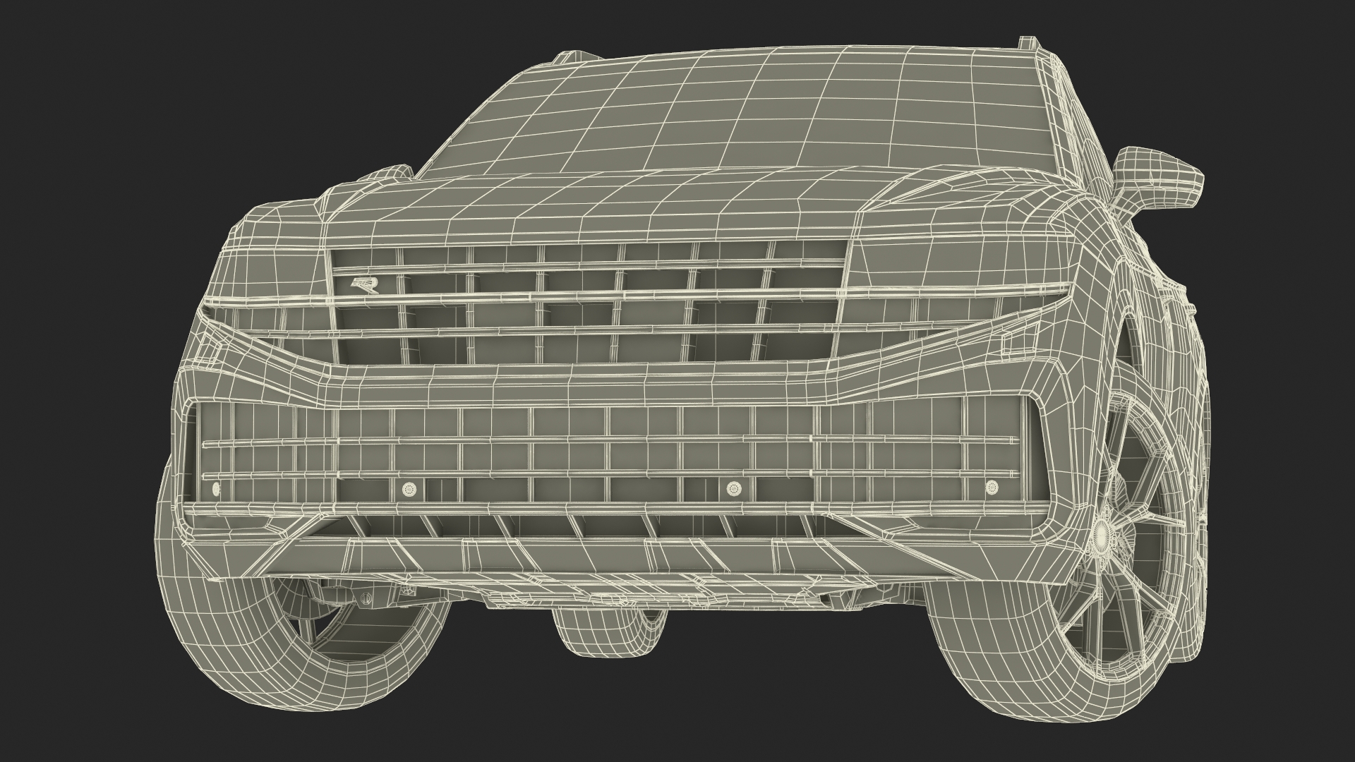3D model Electric SUV White Lights On Rigged