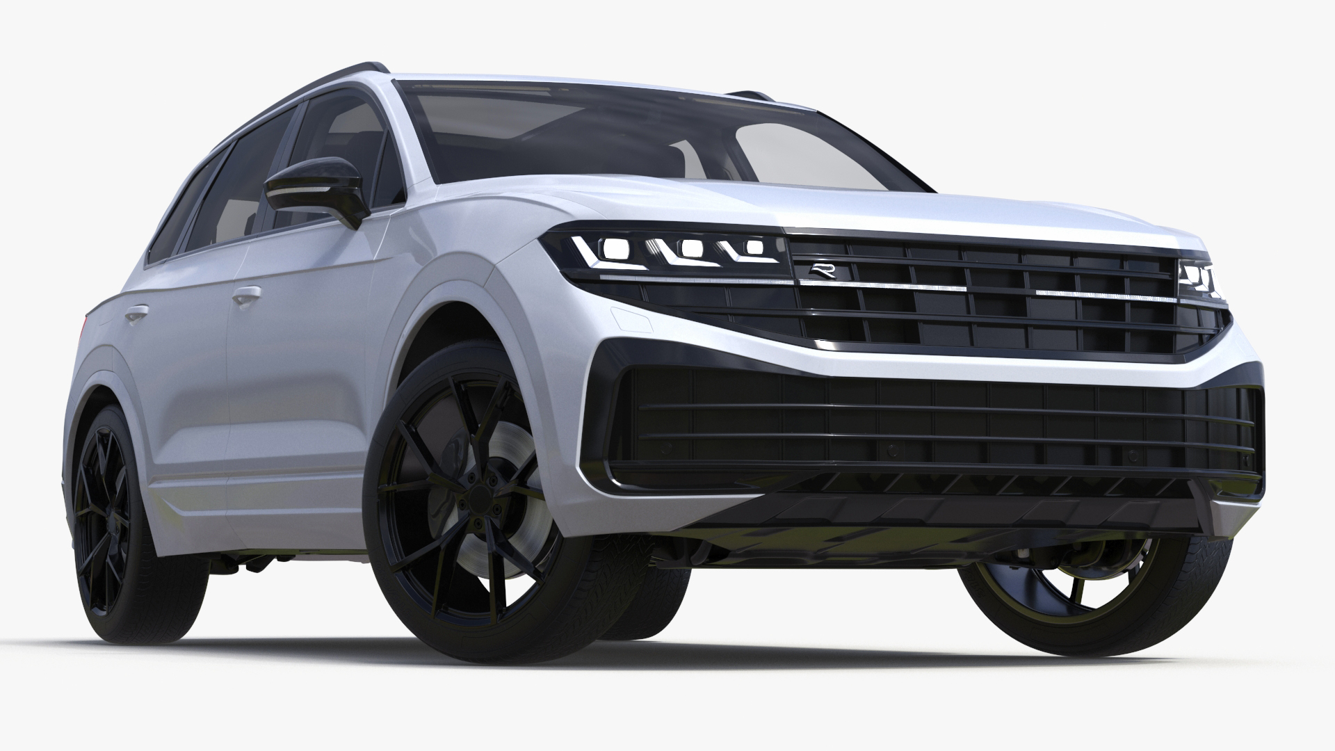 3D model Electric SUV White Lights On Rigged