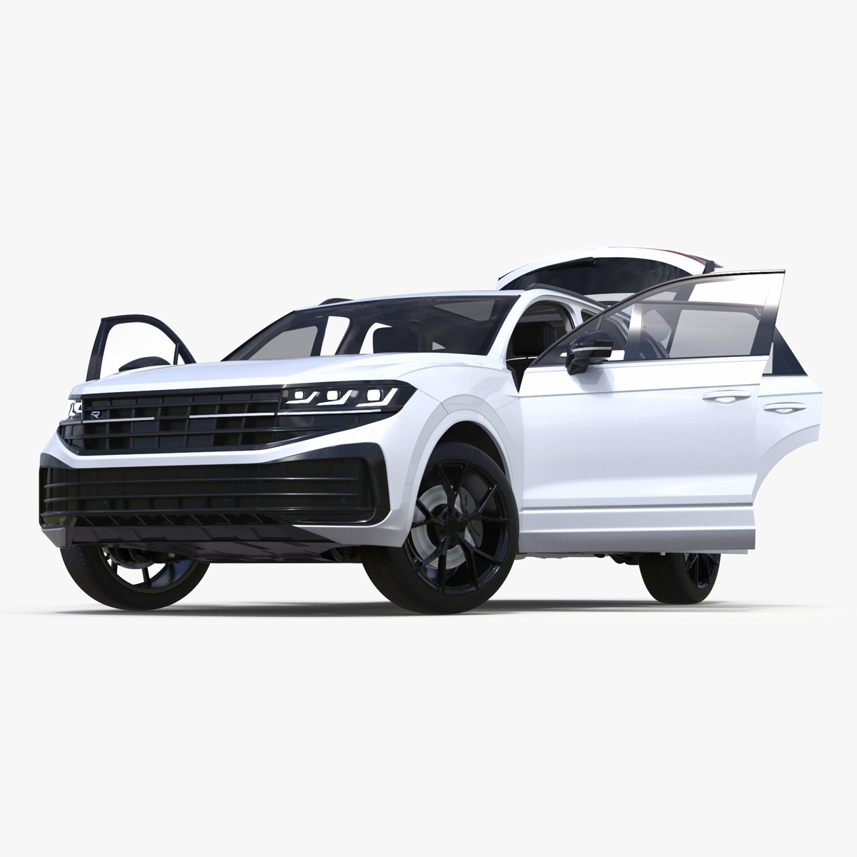 3D model Electric SUV White Lights On Rigged