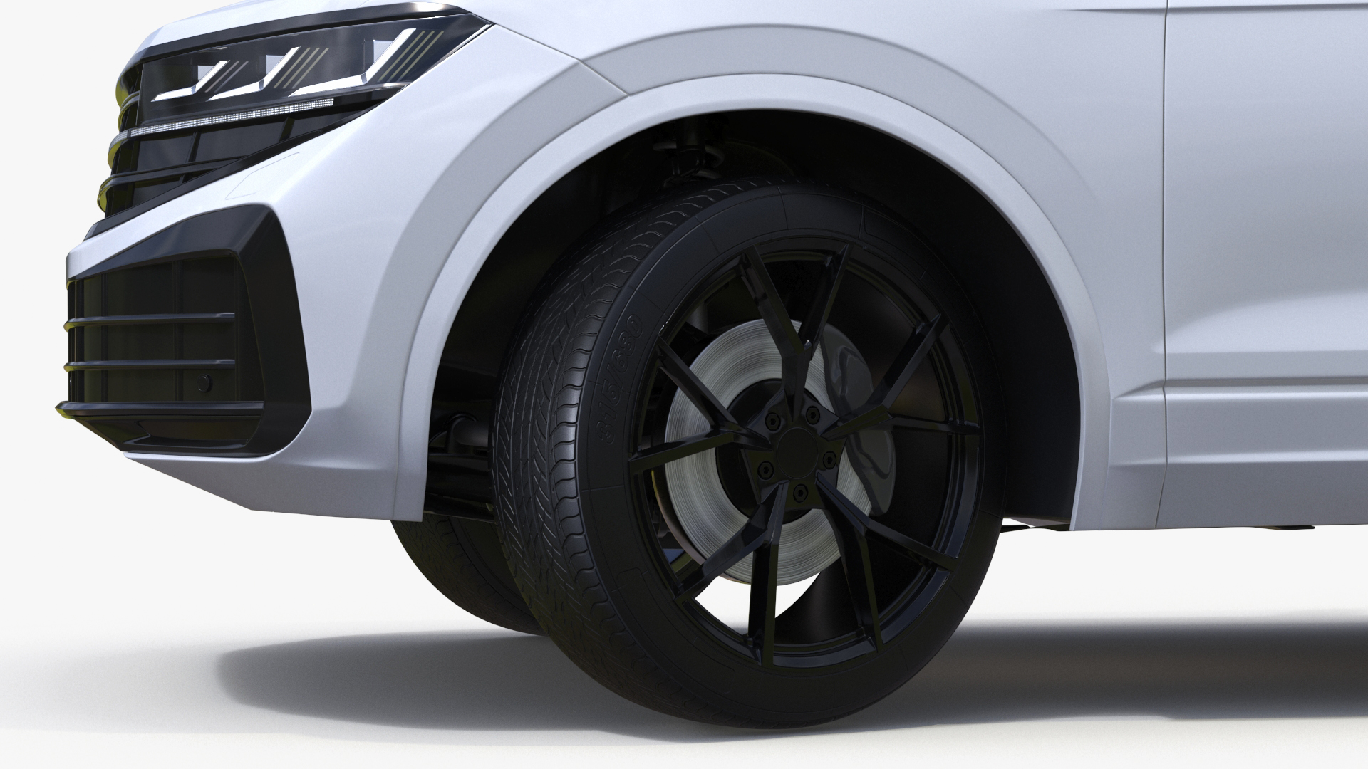 3D model Electric SUV White Lights On Rigged