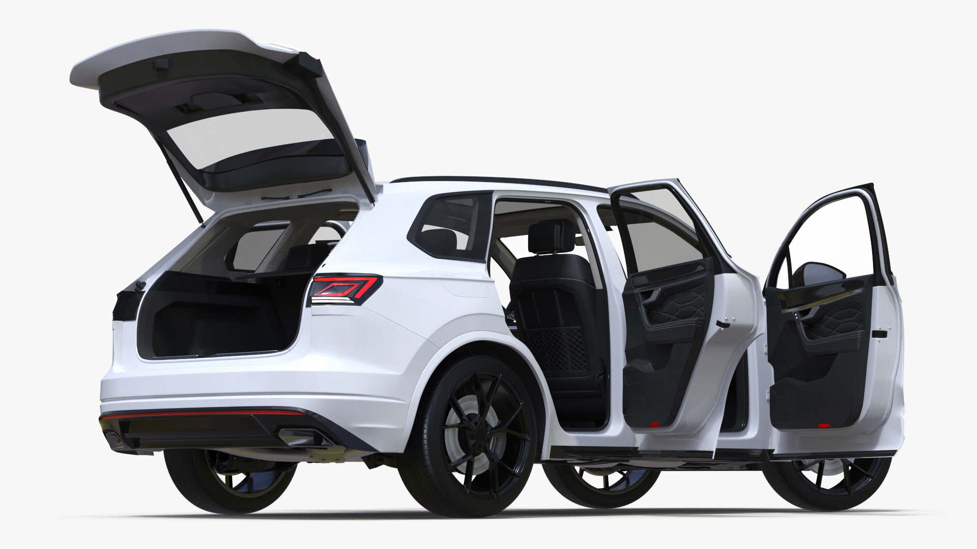 3D model Electric SUV White Lights On Rigged