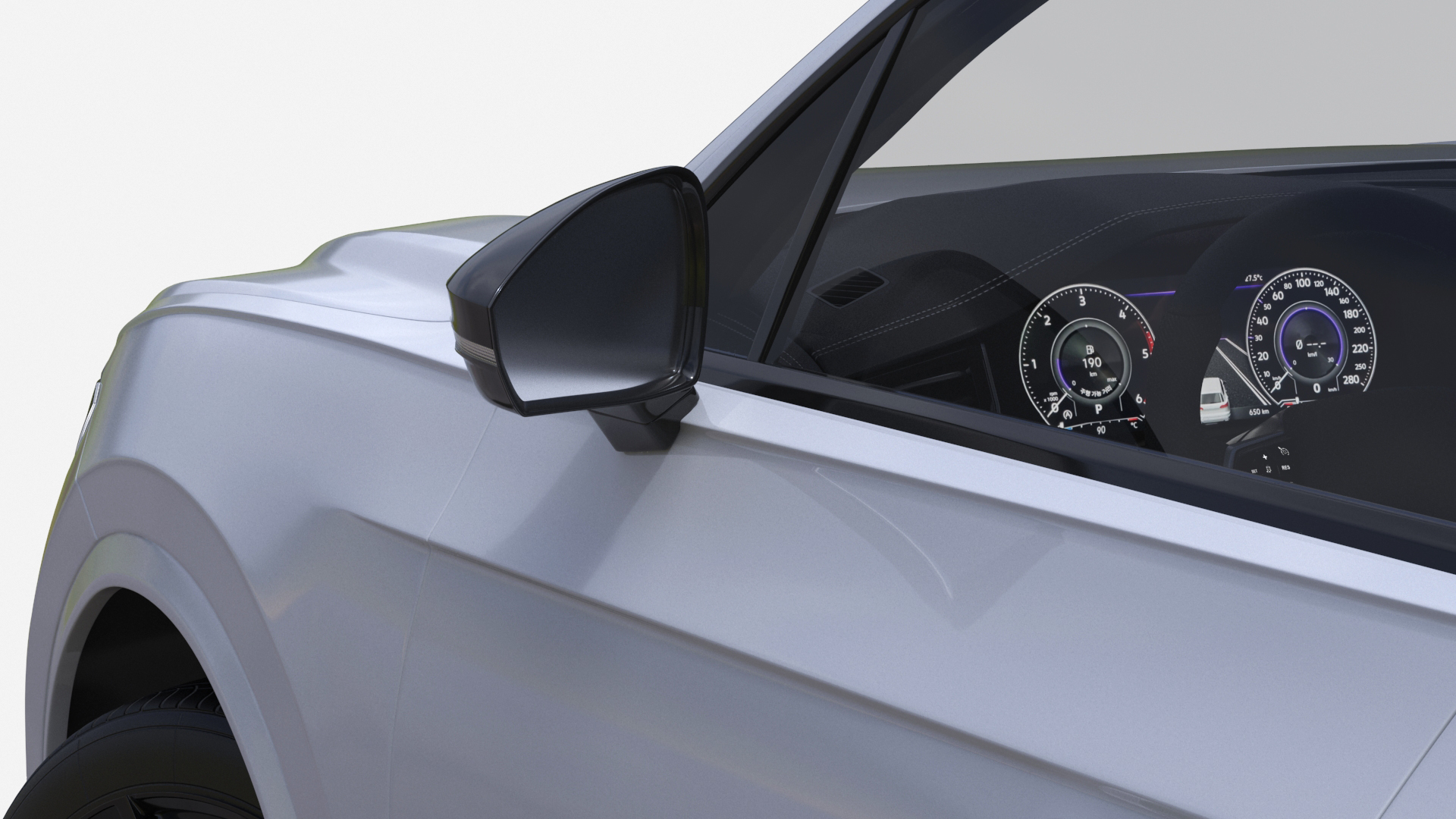 3D model Electric SUV White Lights On Rigged