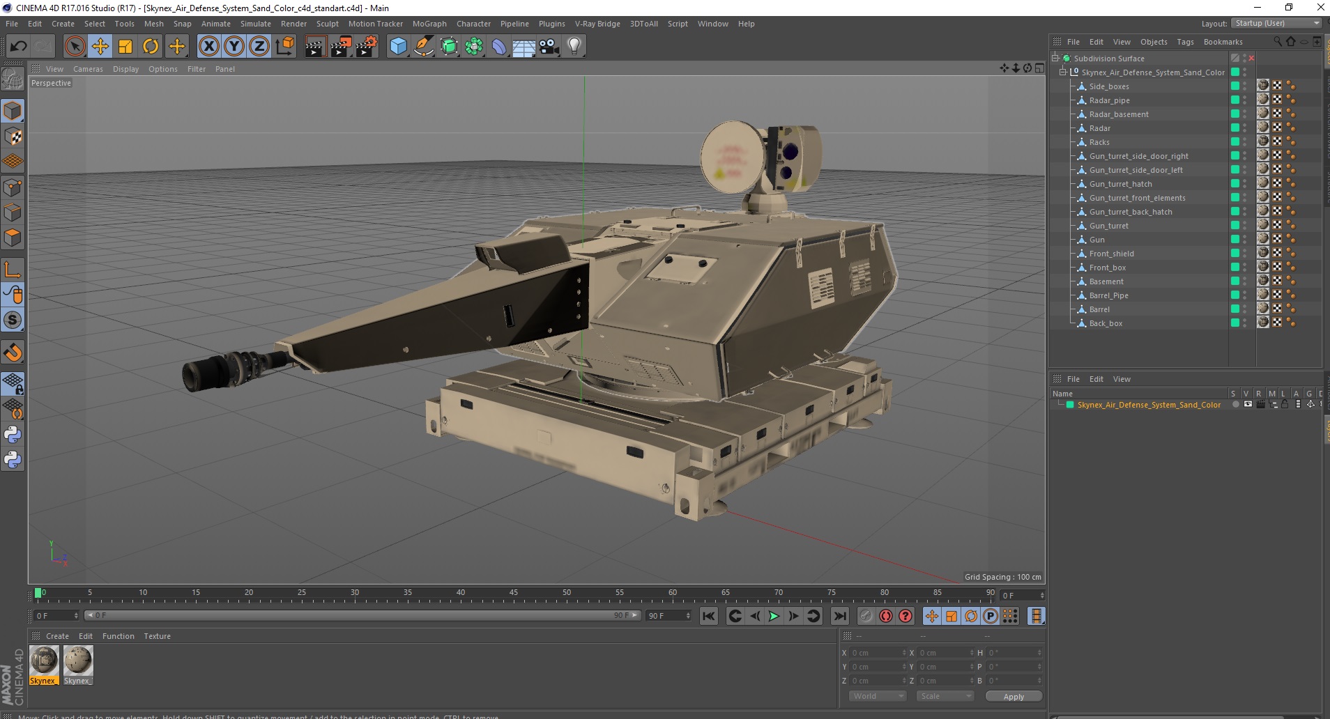 3D Skynex Air Defense System Sand Color