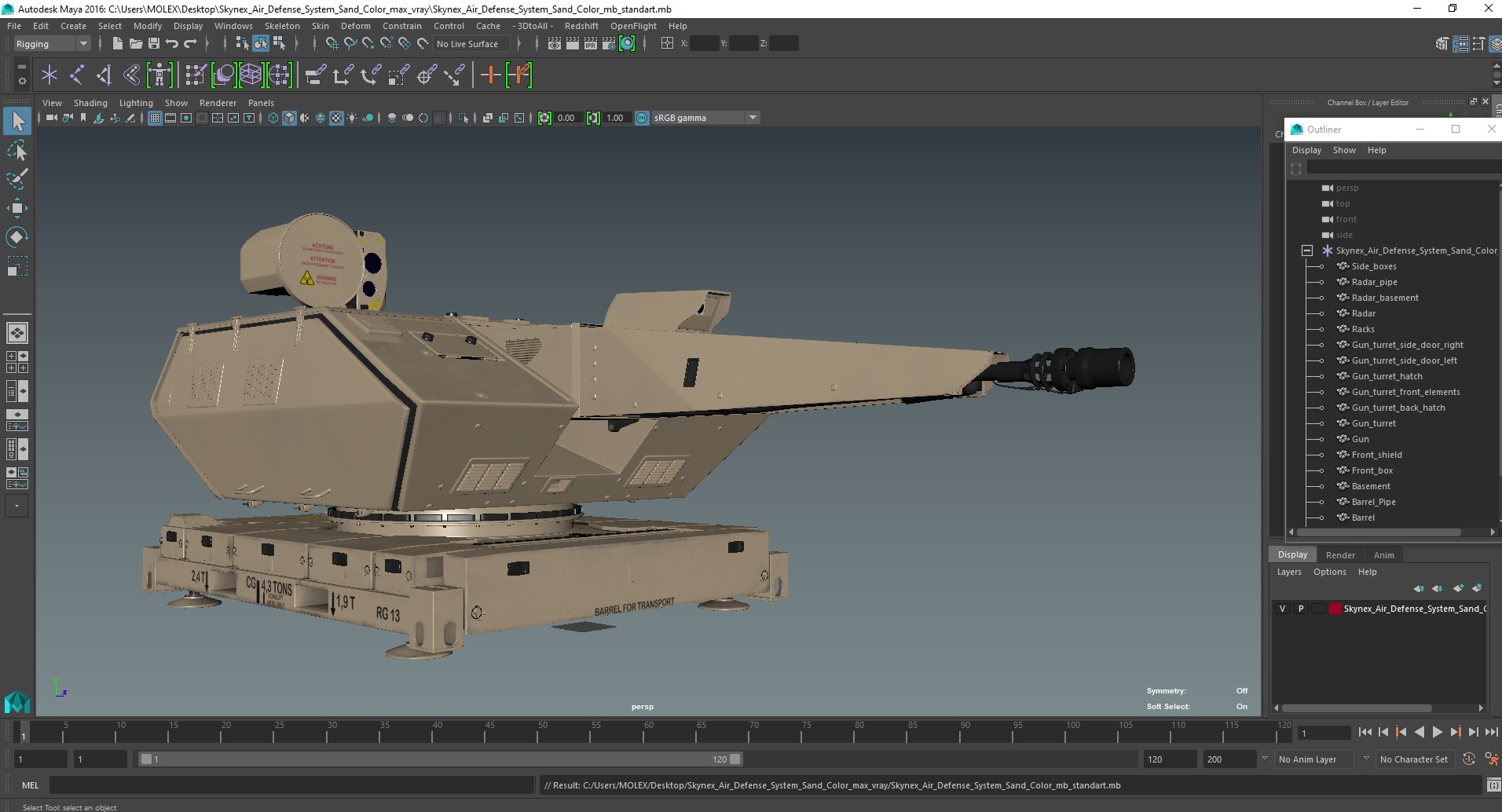 3D Skynex Air Defense System Sand Color