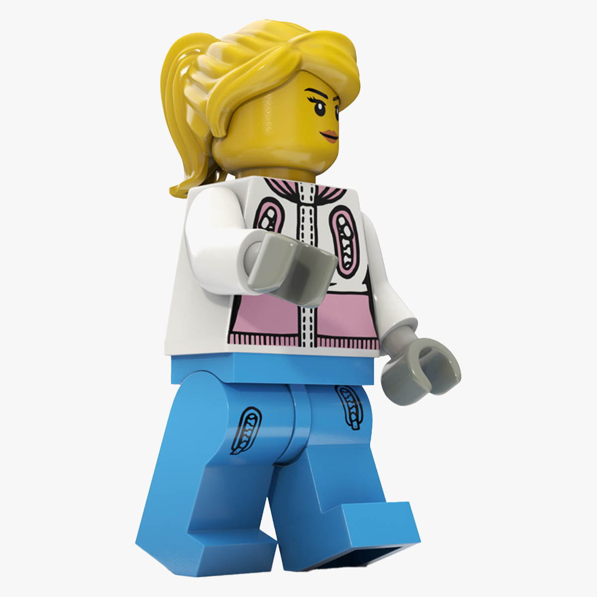 3D model Minifigure LEGO Teenager Girl Rigged for Maya