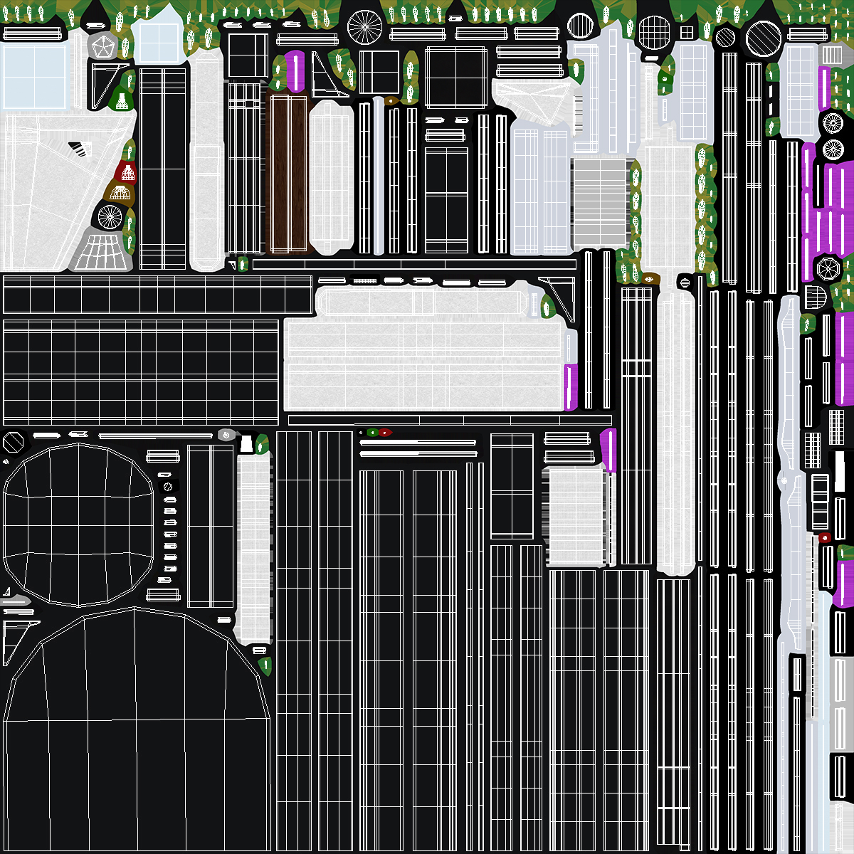3D model Sci-Fi Bar Interior Green Lights On