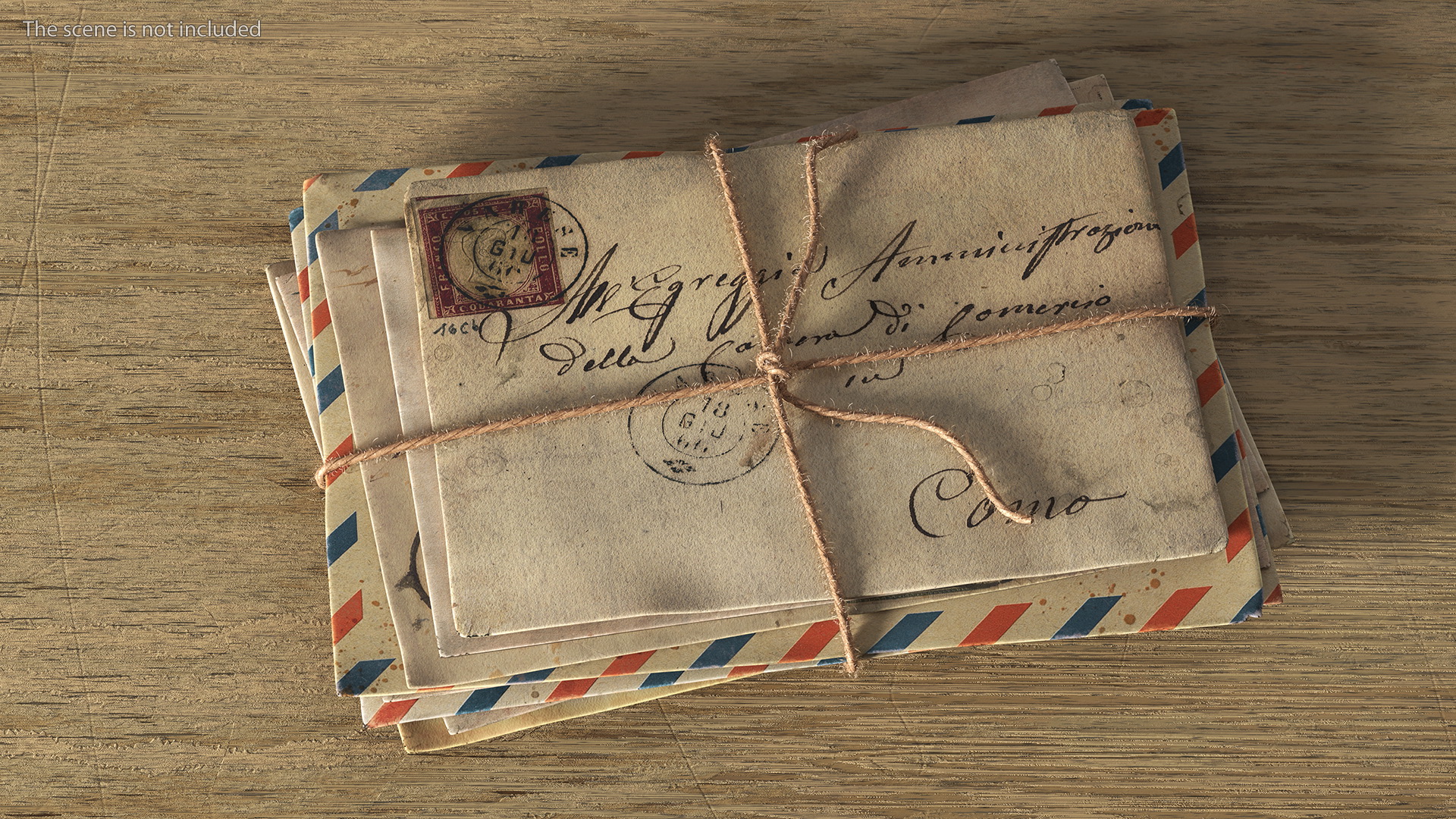 3D Old Letters Package Thin Fur model
