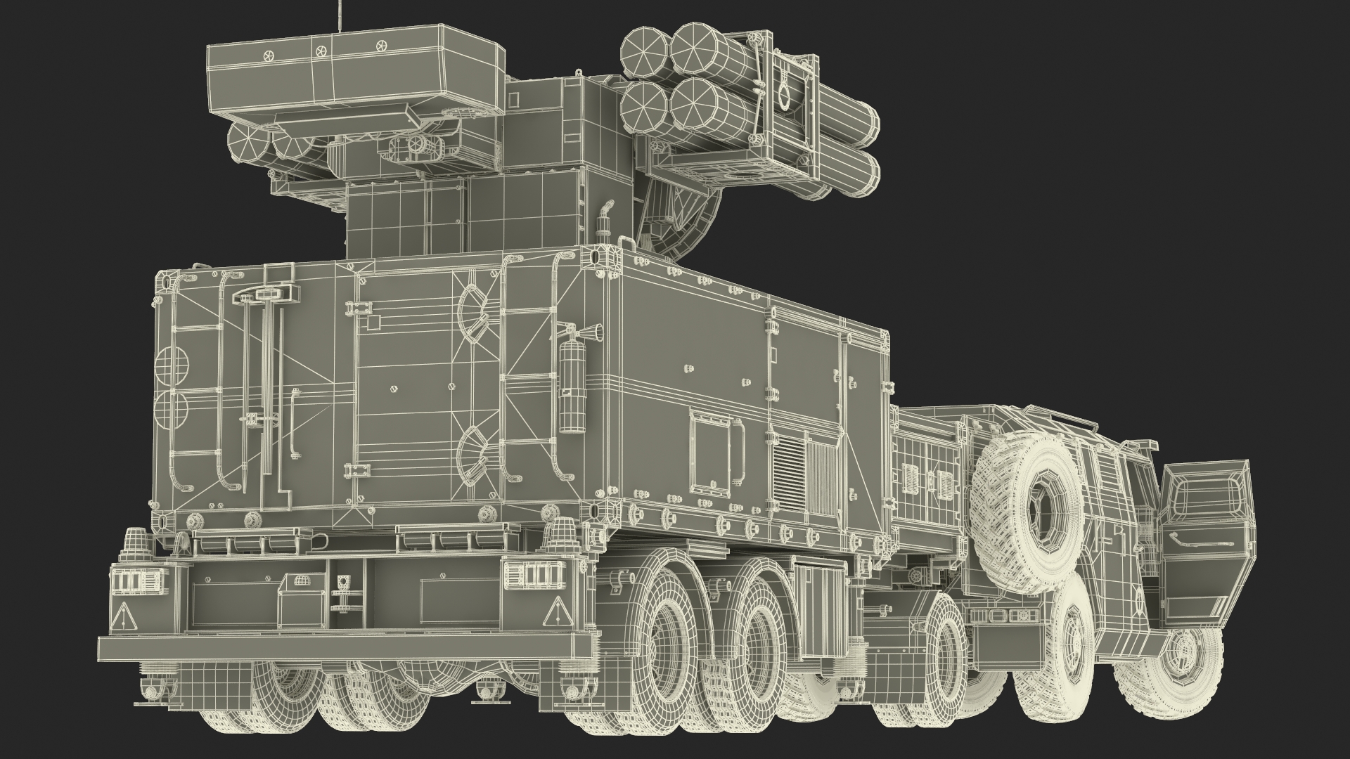 3D Military Truck with Missile System Crotale NG Rigged for Cinema 4D