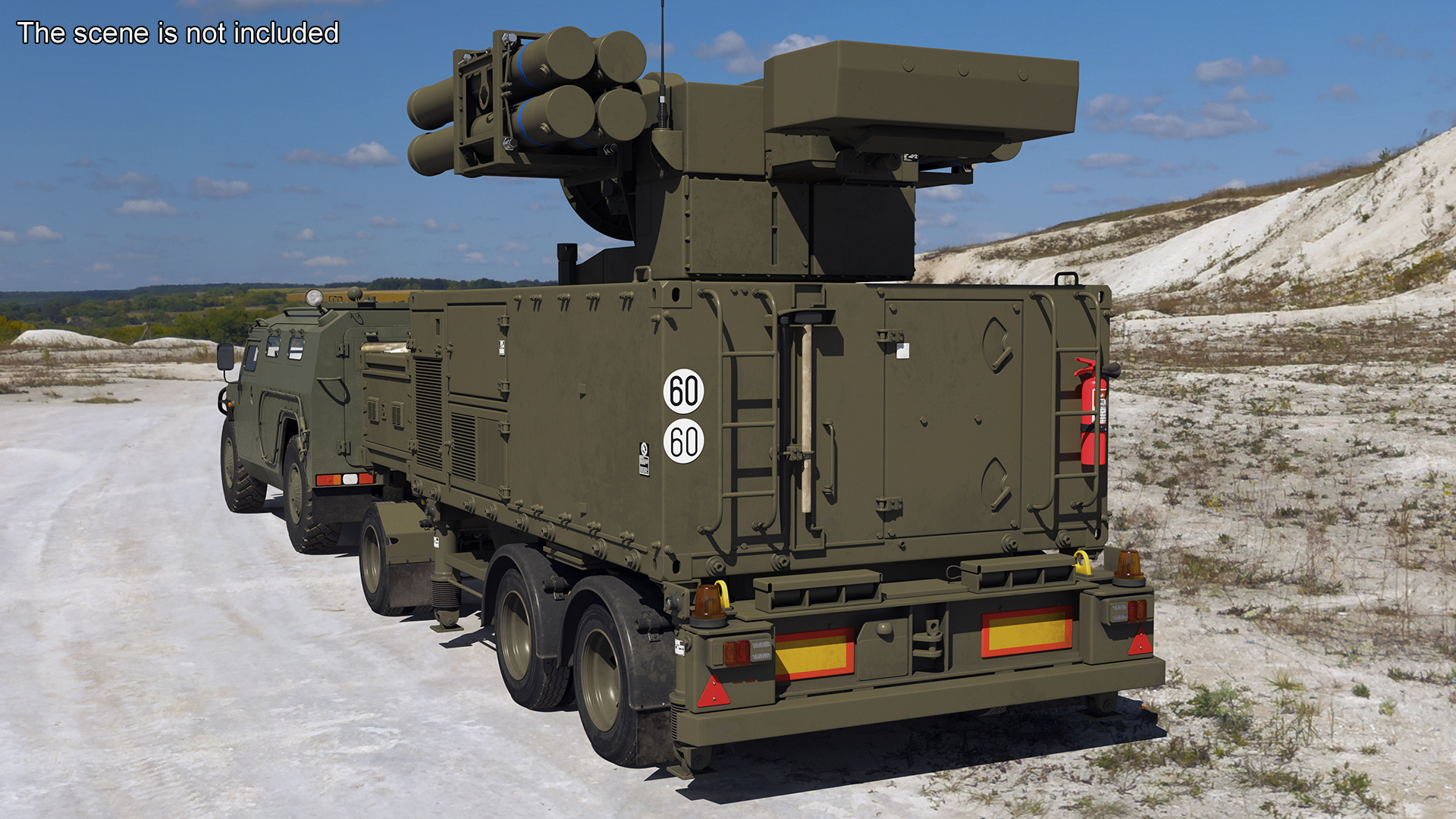 3D Military Truck with Missile System Crotale NG Rigged for Cinema 4D