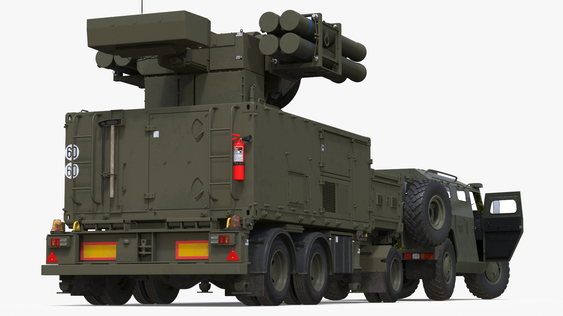 3D Military Truck with Missile System Crotale NG Rigged for Cinema 4D