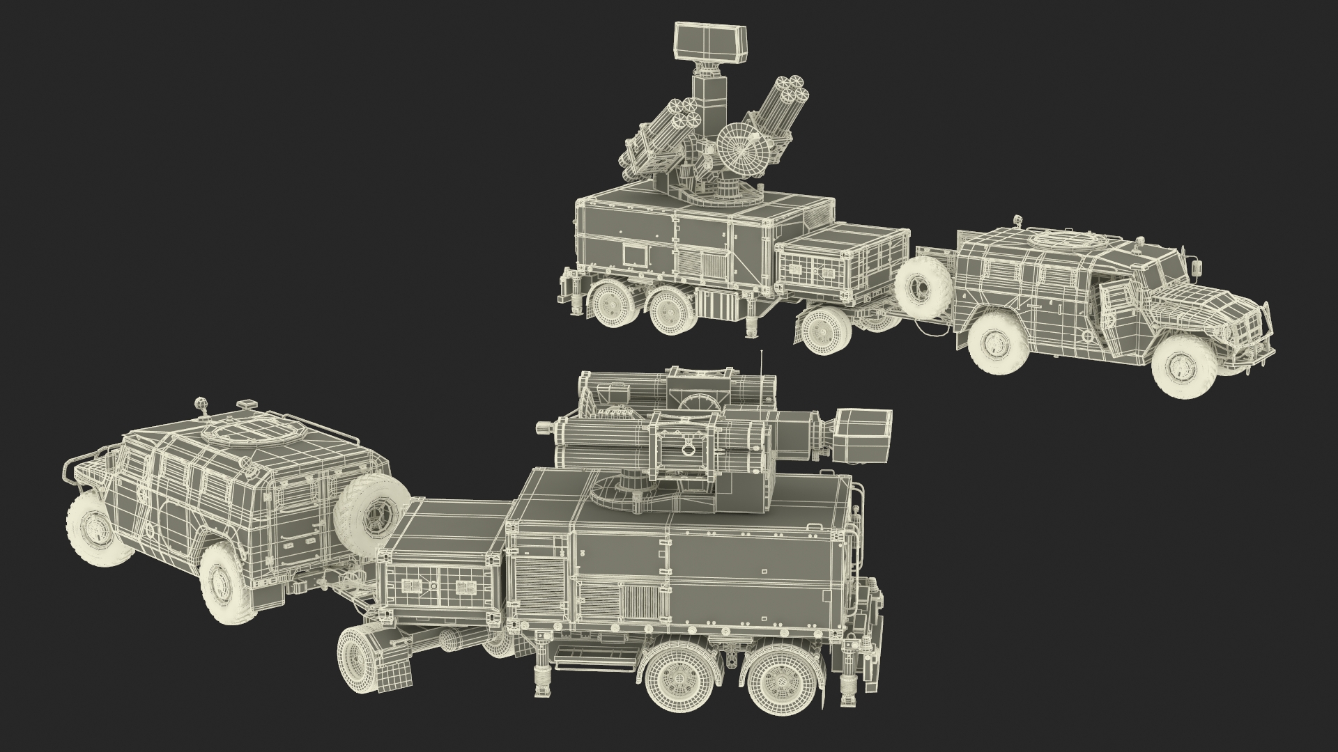 3D Military Truck with Missile System Crotale NG Rigged for Cinema 4D