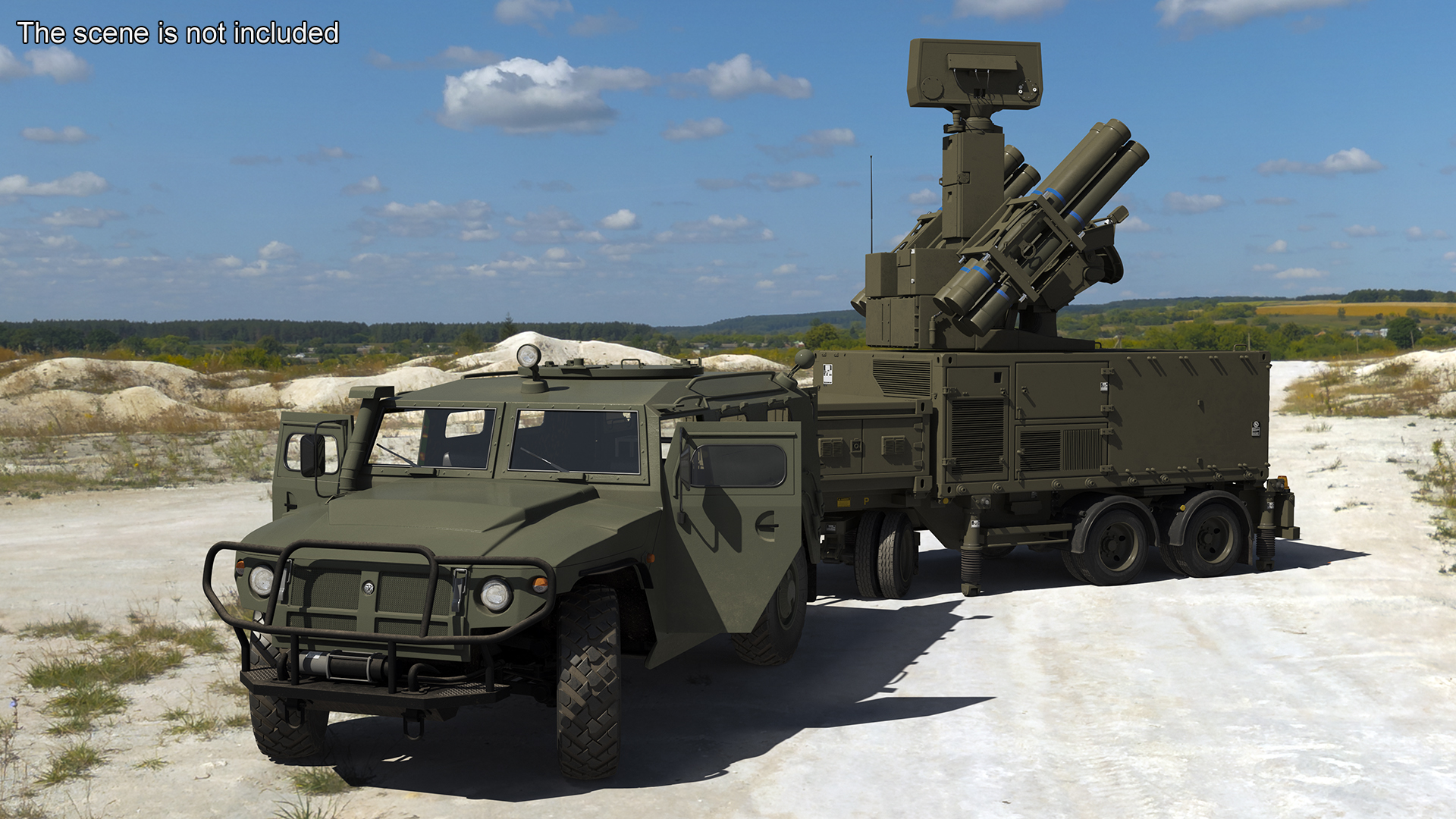 3D Military Truck with Missile System Crotale NG Rigged for Cinema 4D