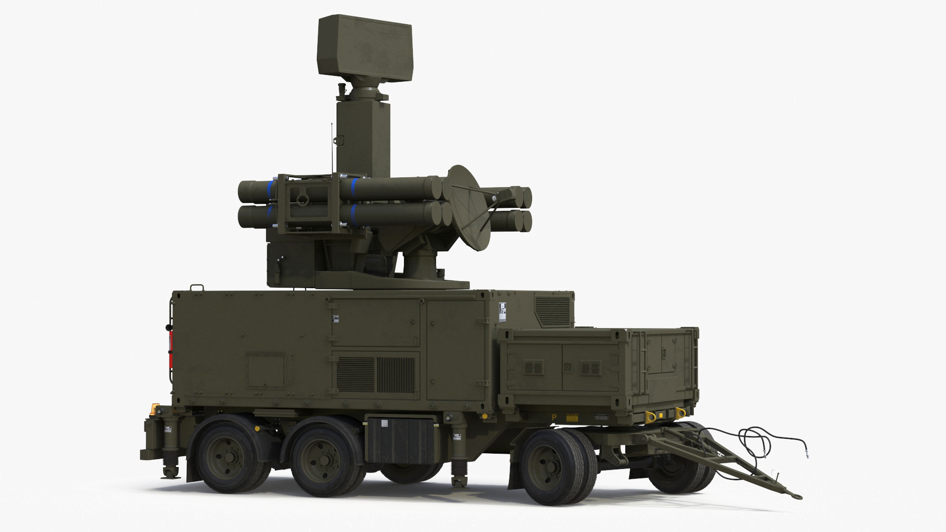 3D Military Truck with Missile System Crotale NG Rigged for Cinema 4D