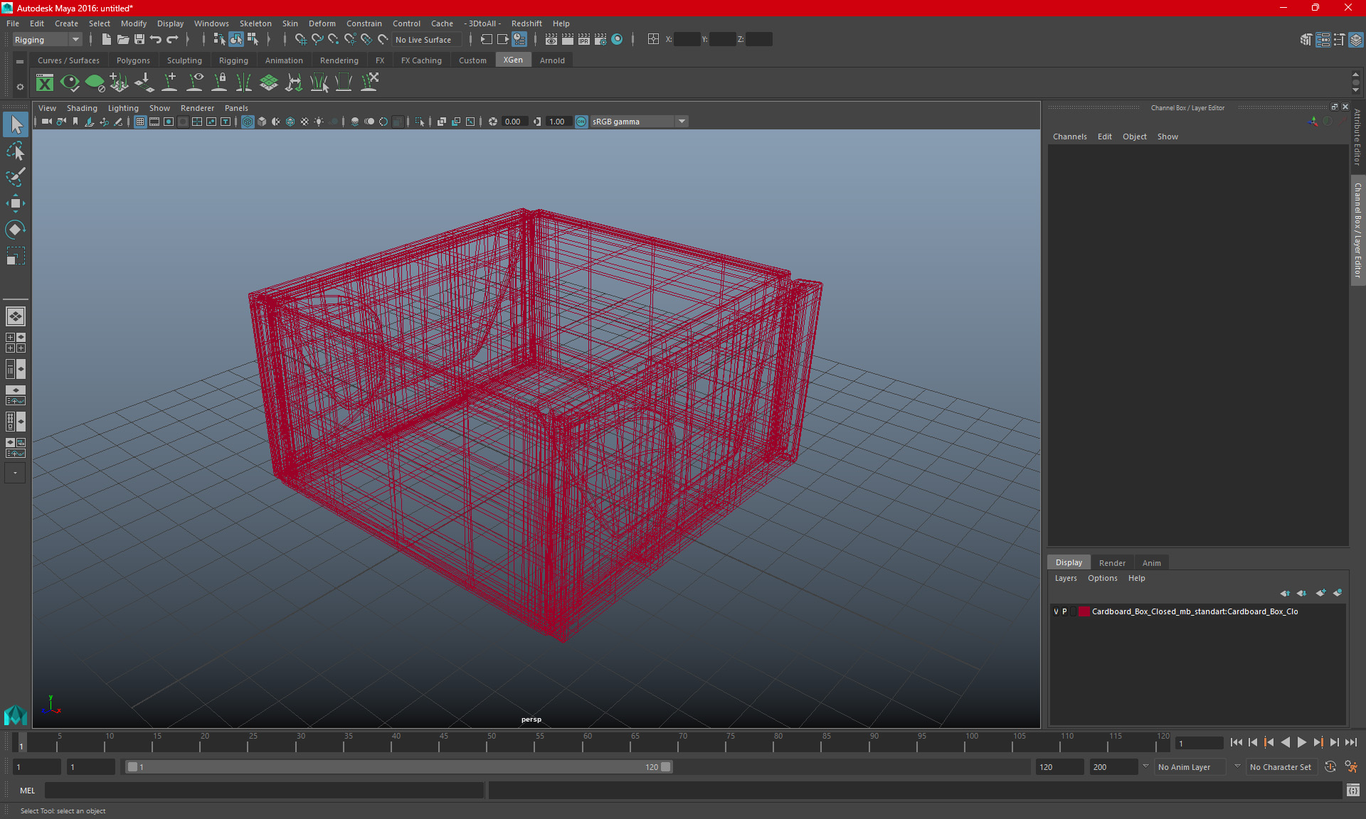 3D model Cardboard Box Closed