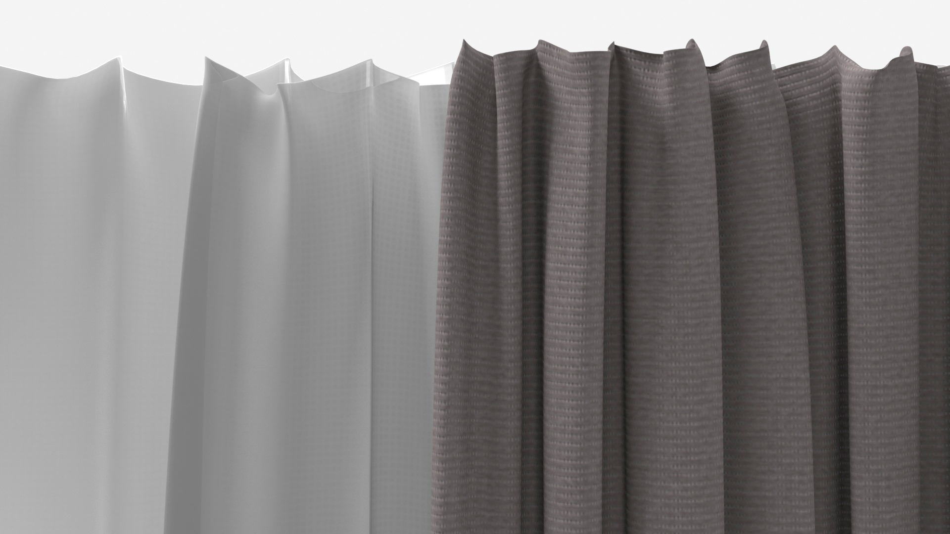 3D Classic Window Curtains Grey model