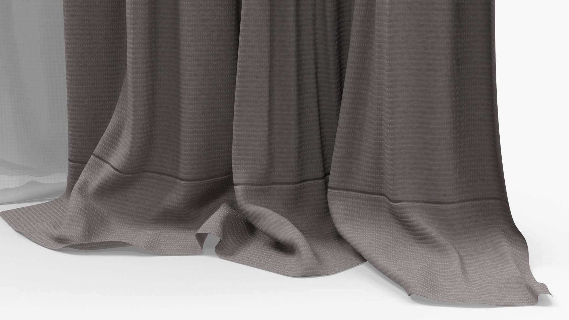 3D Classic Window Curtains Grey model