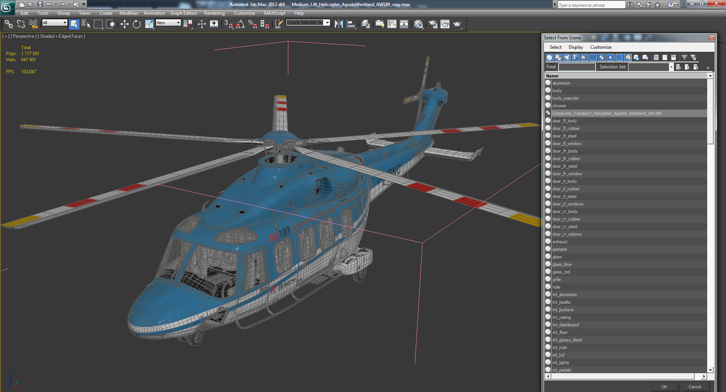 3D Medium Lift Helicopter AgustaWestland AW189 model