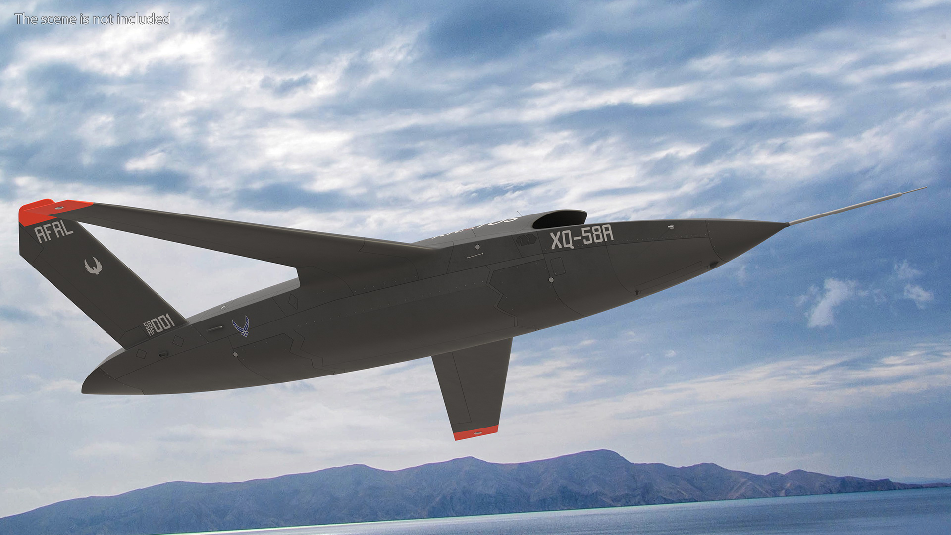 Valkyrie Kratos XQ-58 Combat Military Drone Rigged for Maya 3D model