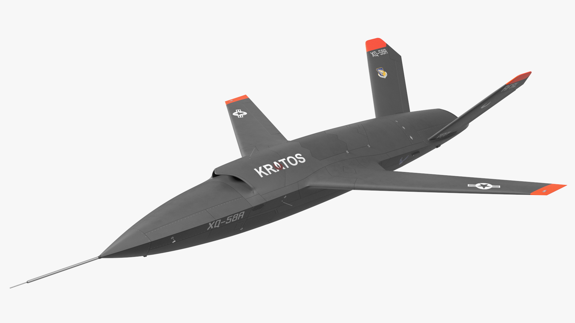 Valkyrie Kratos XQ-58 Combat Military Drone Rigged for Maya 3D model