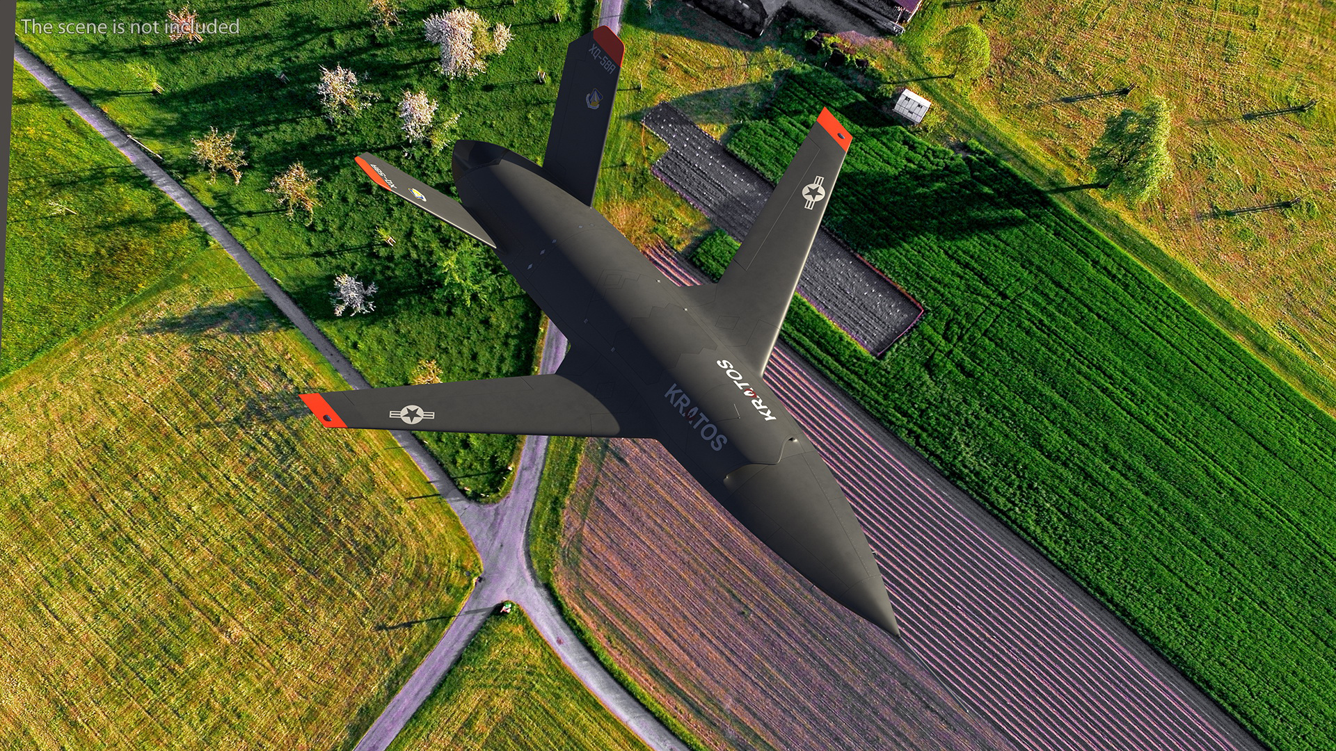 Valkyrie Kratos XQ-58 Combat Military Drone Rigged for Maya 3D model