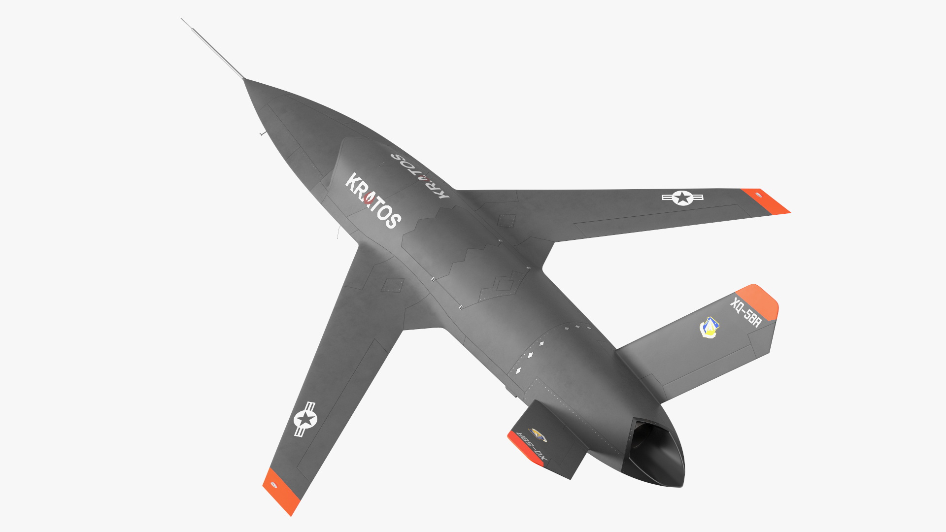 Valkyrie Kratos XQ-58 Combat Military Drone Rigged for Maya 3D model