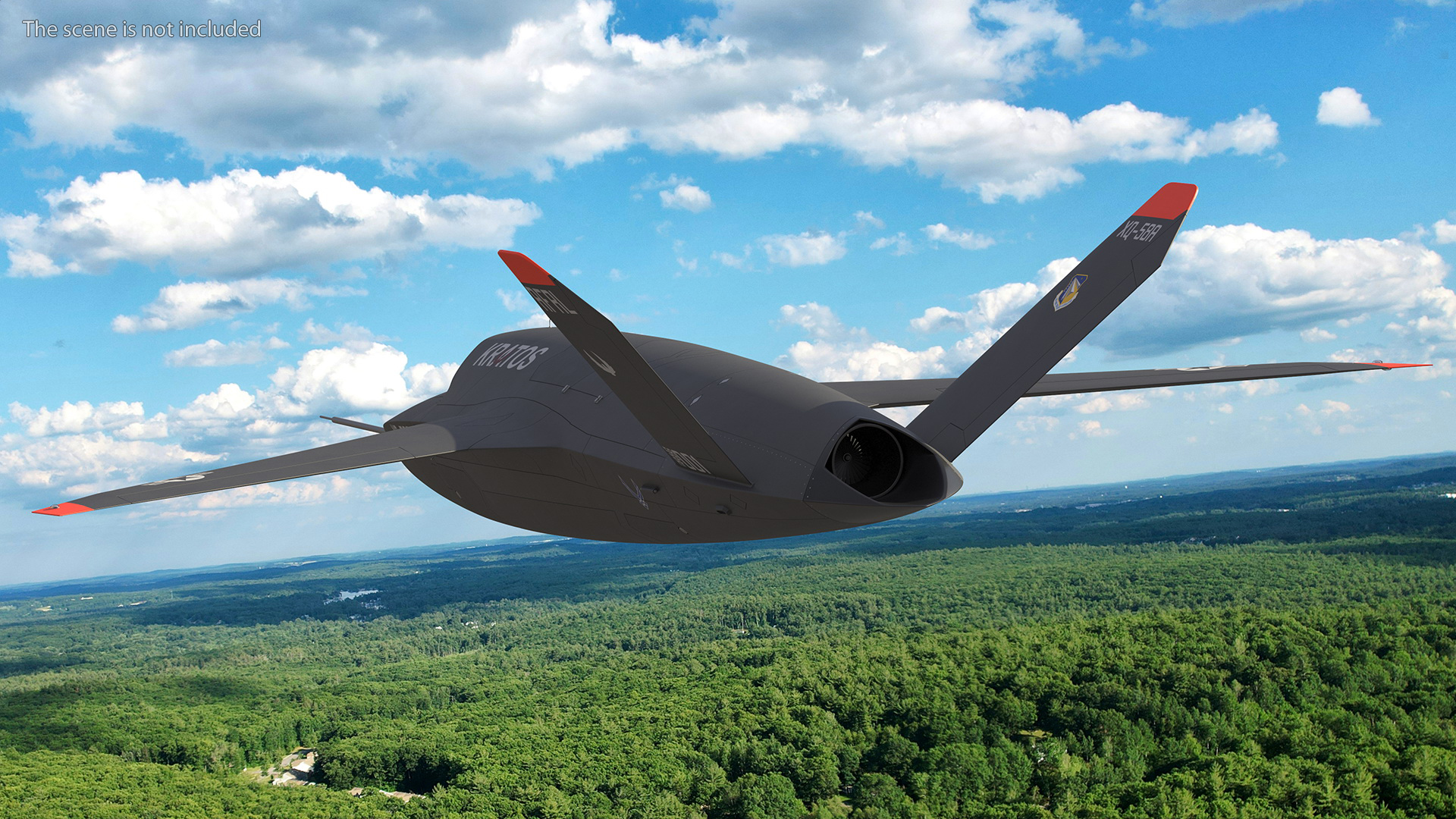 Valkyrie Kratos XQ-58 Combat Military Drone Rigged for Maya 3D model