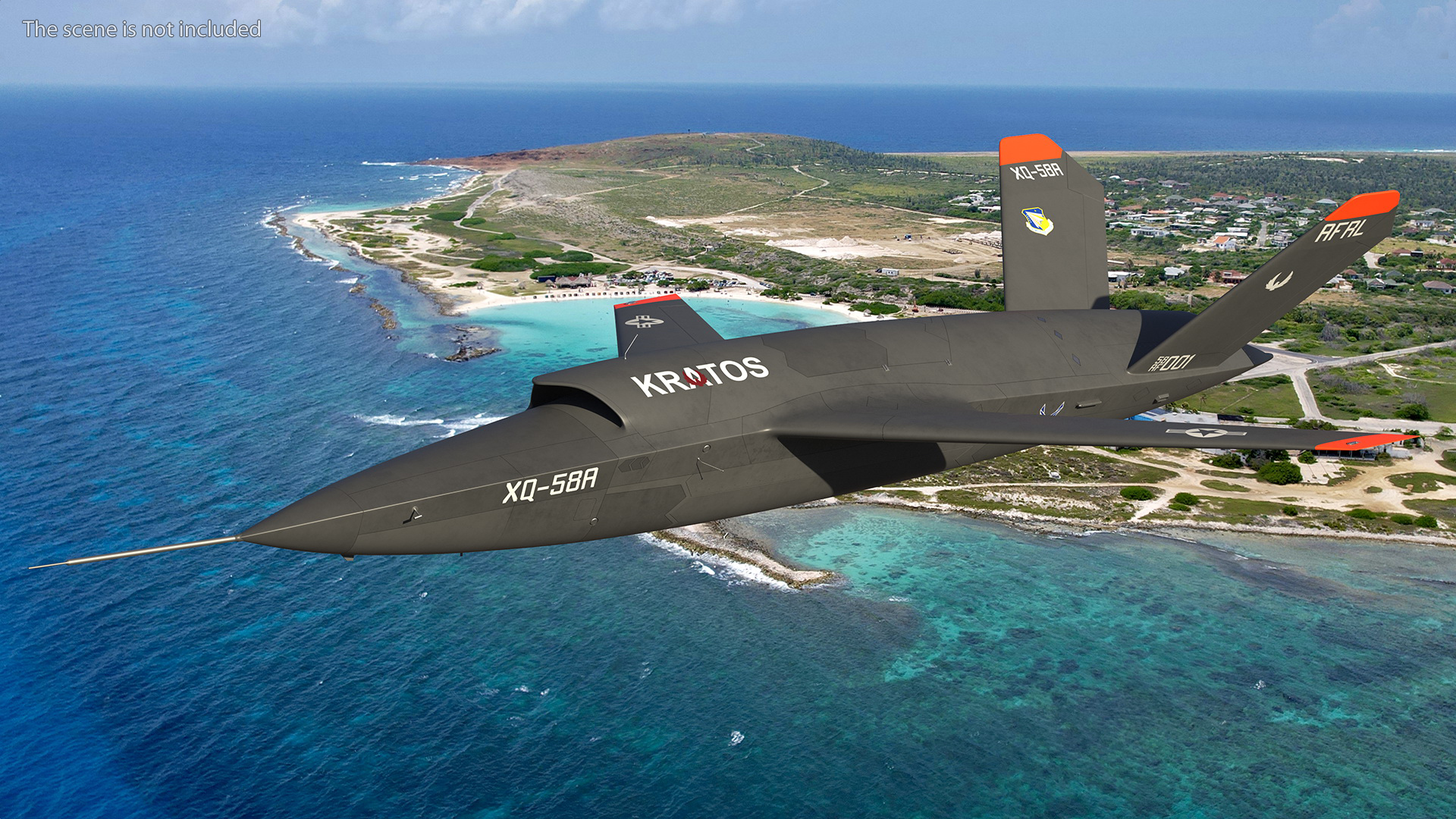 Valkyrie Kratos XQ-58 Combat Military Drone Rigged for Maya 3D model