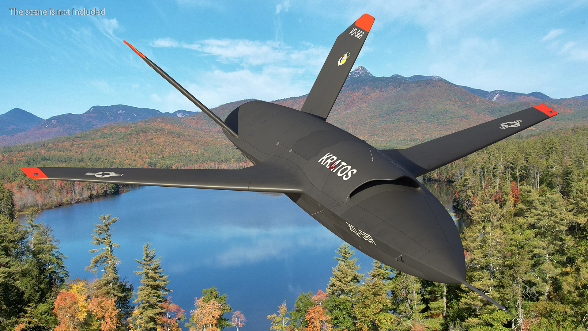 Valkyrie Kratos XQ-58 Combat Military Drone Rigged for Maya 3D model