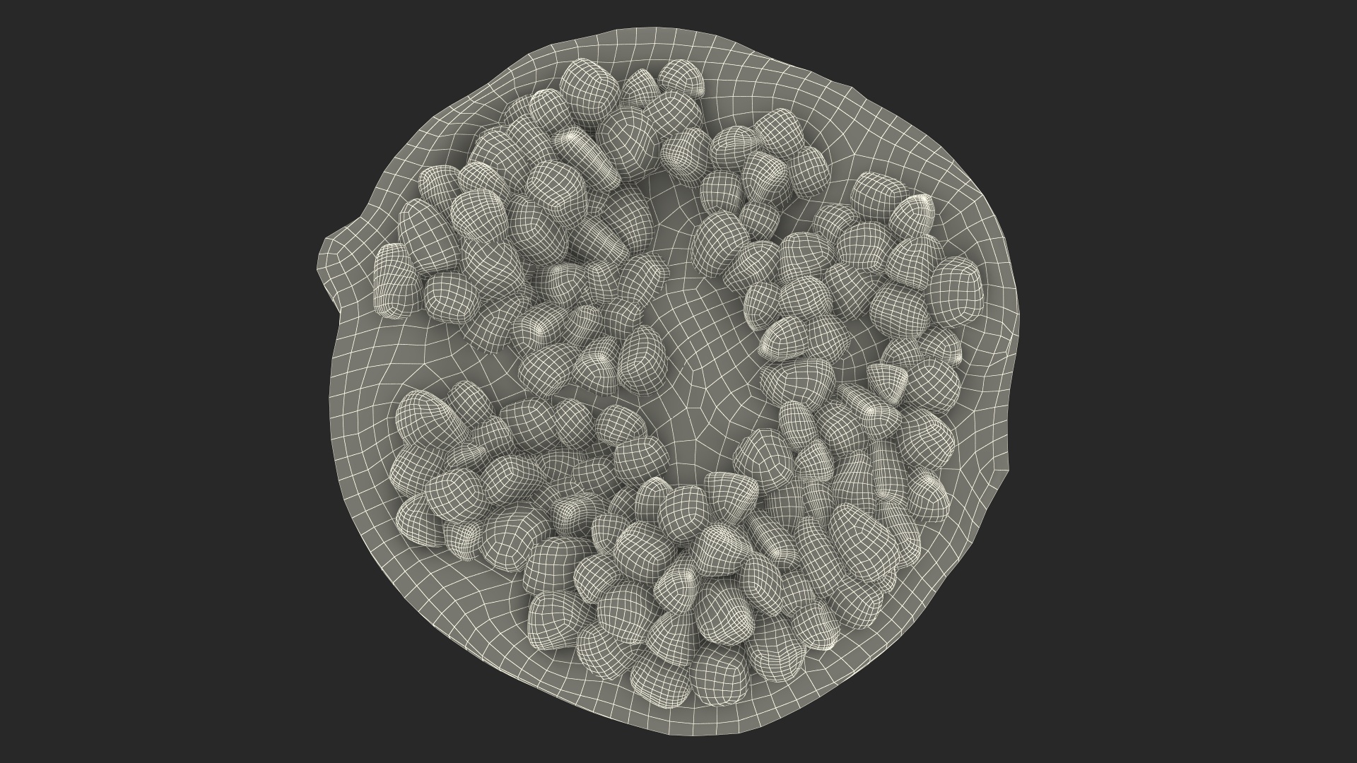 3D Cross Section of Pomegranate Red Fruit model