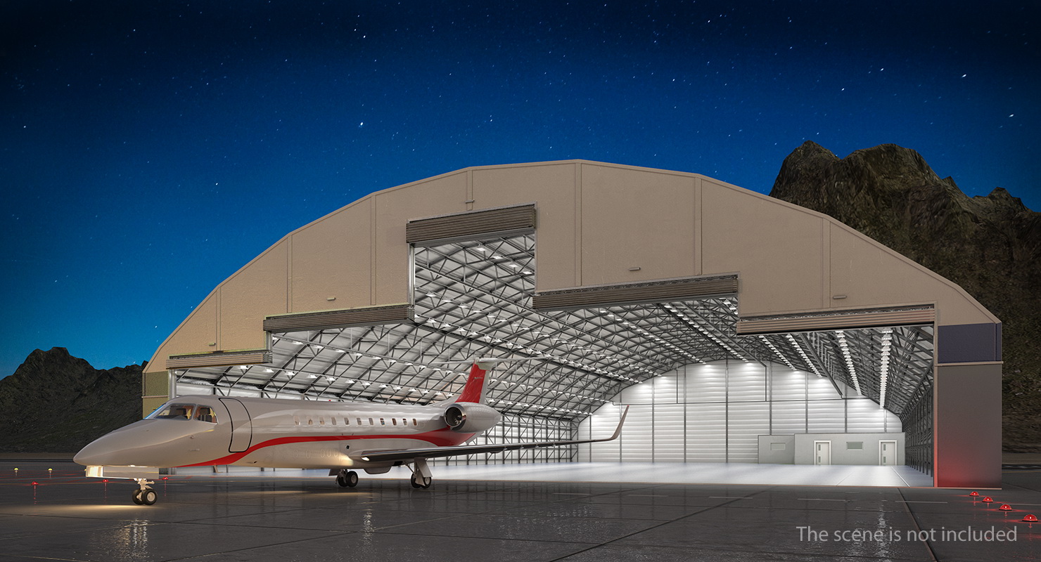 Aircraft Maintenance Hangar Rigged 3D model
