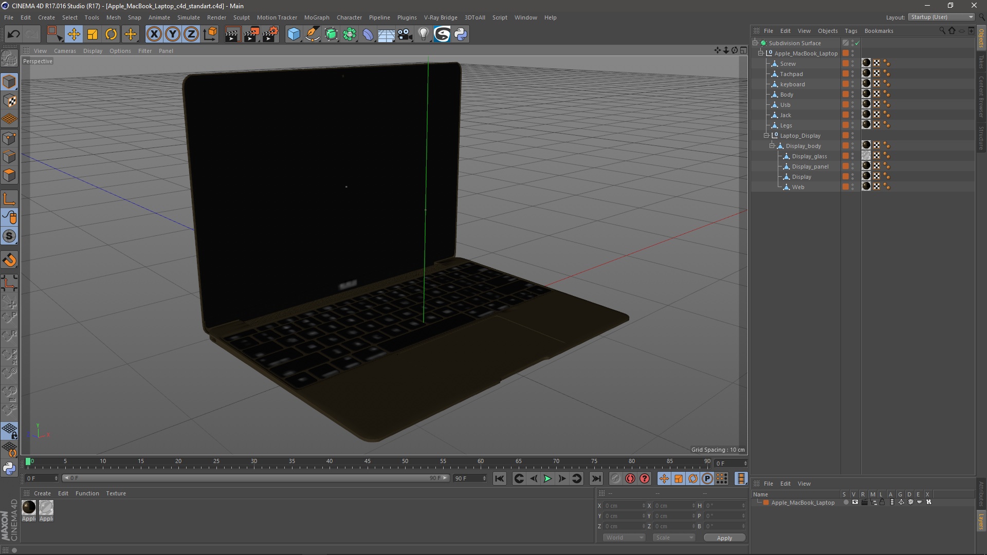 3D model Apple MacBook Laptop