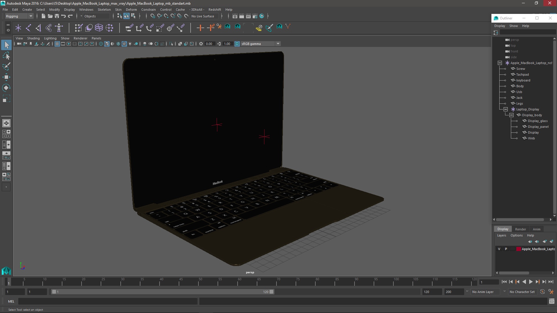3D model Apple MacBook Laptop
