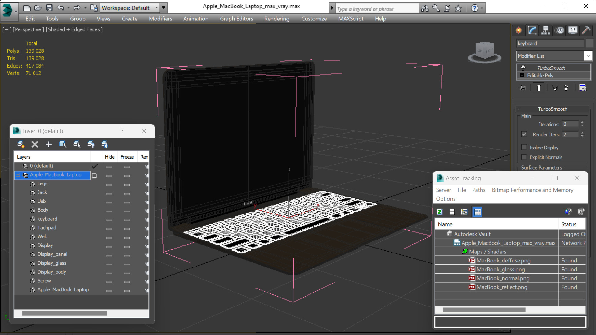 3D model Apple MacBook Laptop