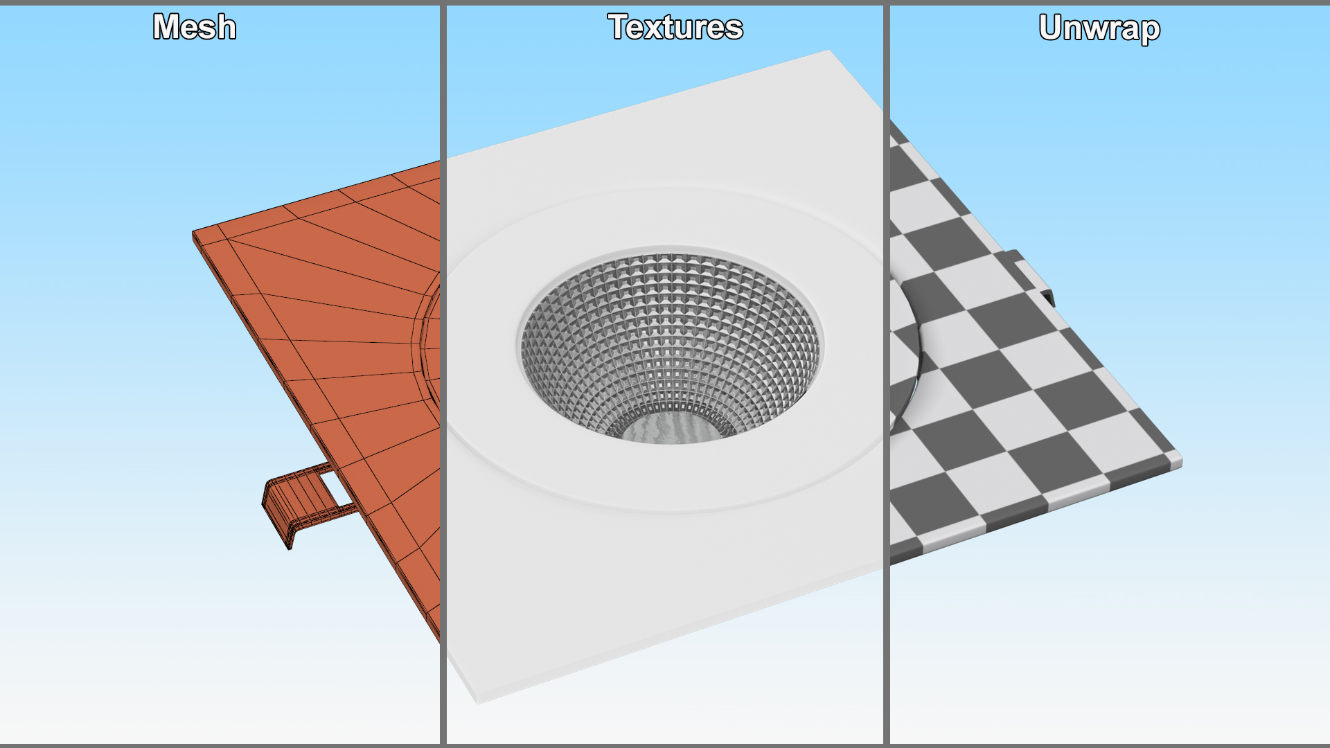 3D model Recessed Modular Ceiling Lamp White