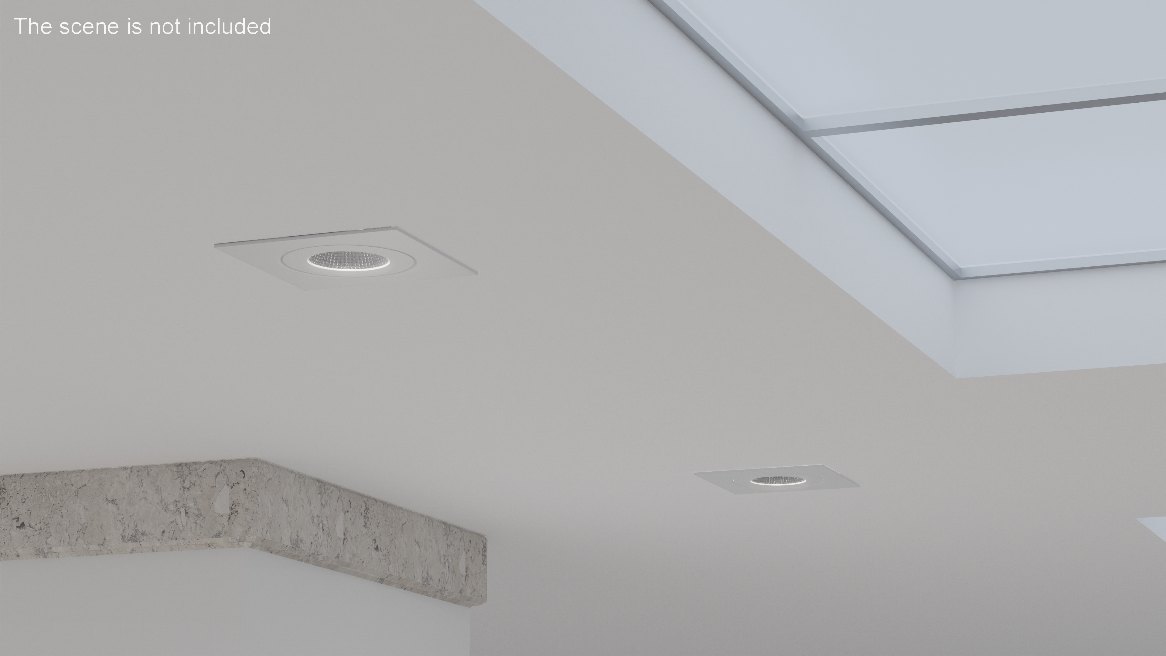 3D model Recessed Modular Ceiling Lamp White