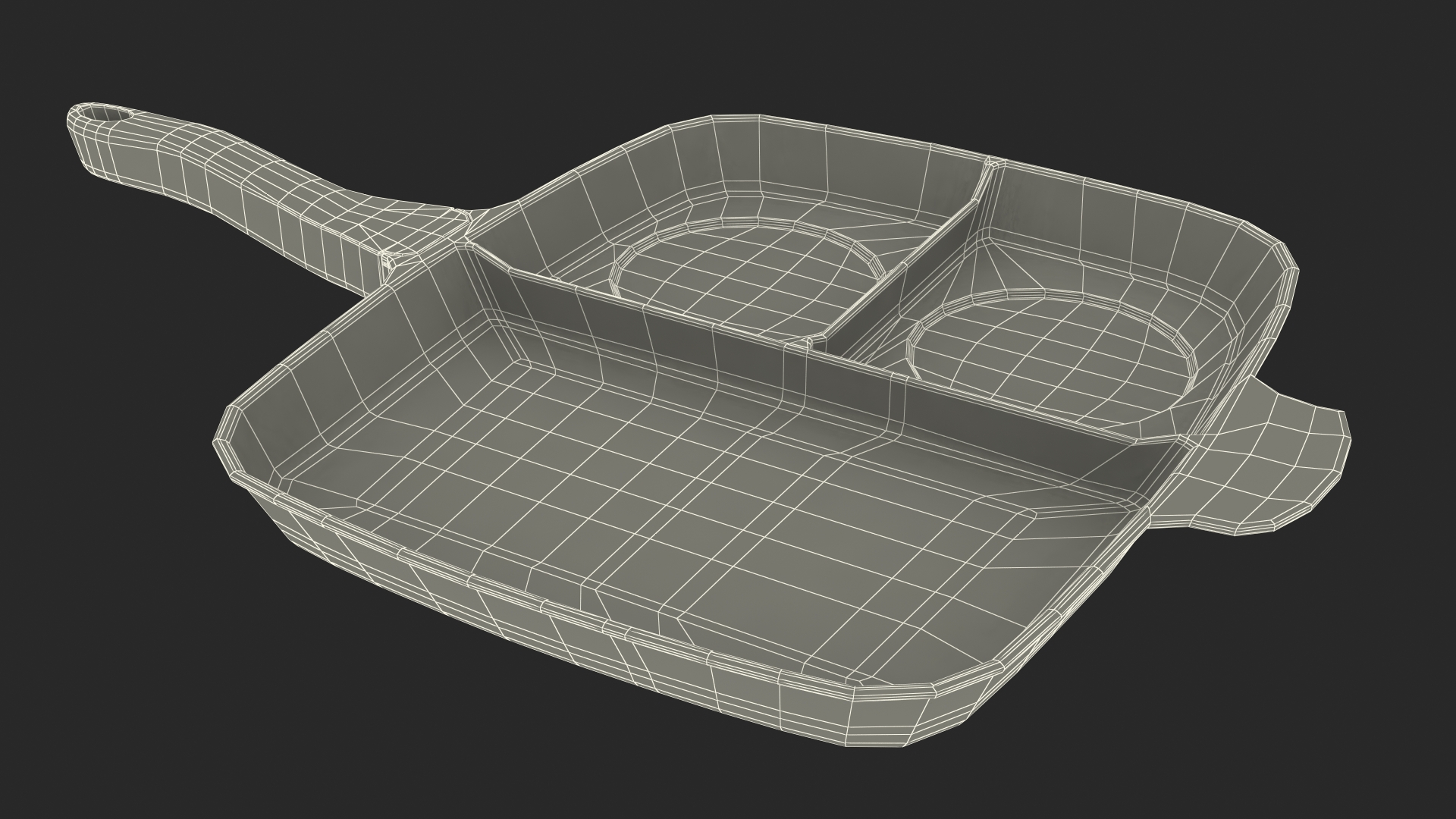 Divided 3 Section Grill Griddle Skillet Generic 3D
